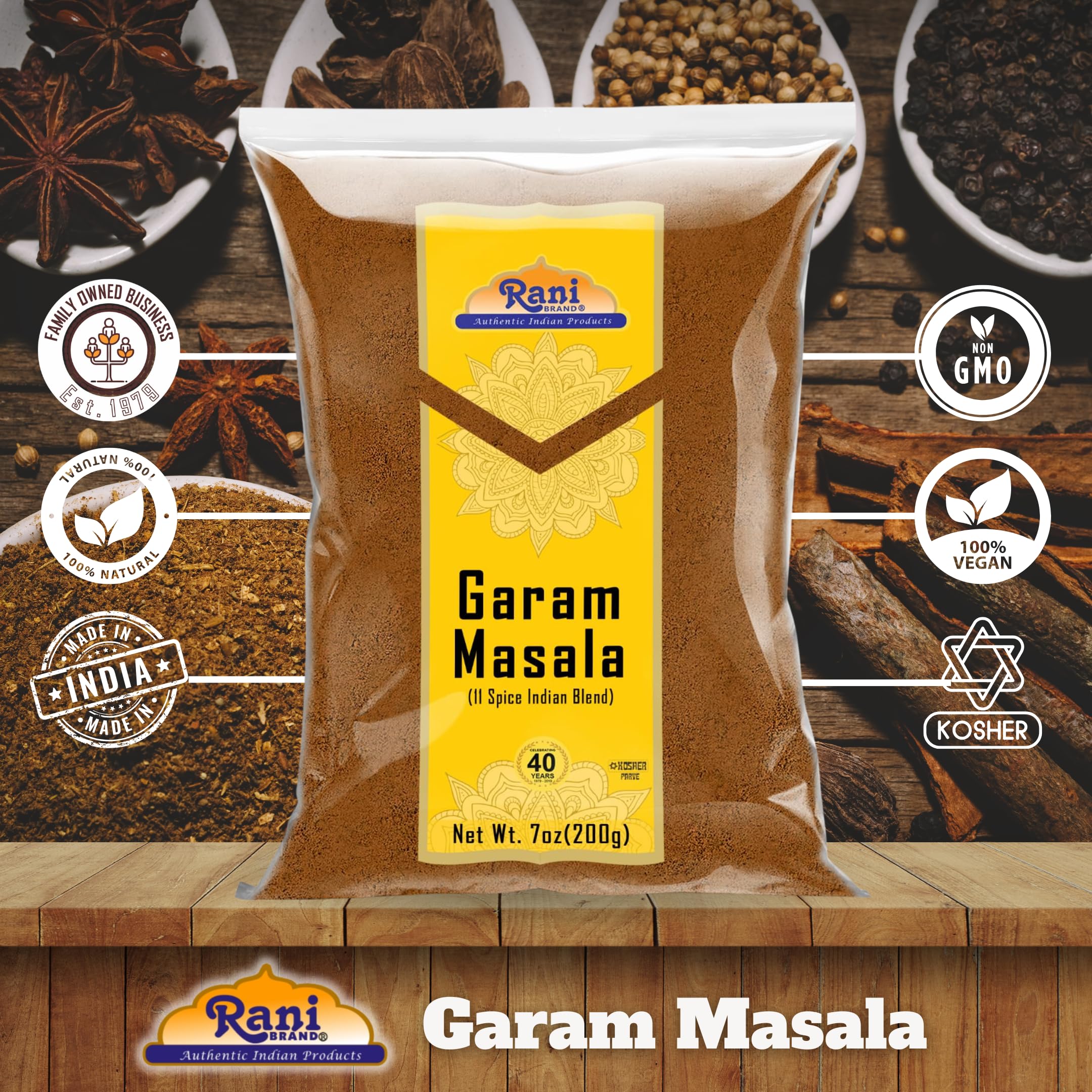 Rani Garam Masala Indian 11-Spice Blend 7oz (200g) ~ All Natural, Salt-Free | Vegan | No Colors | Gluten Friendly | NON-GMO | Kosher | Indian Origin - Image 5