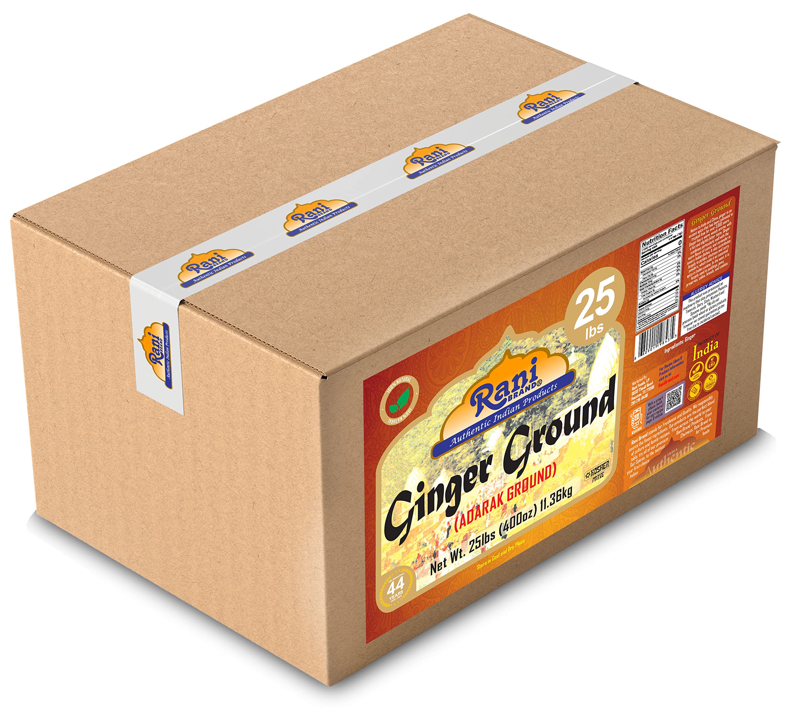 Rani Ginger (Adarak) Powder Ground, Spice 400oz (25lb) 11.36kg Bulk Box ~ All Natural | Vegan | Gluten Friendly | NON-GMO | Kosher | Indian Origin - Image 5