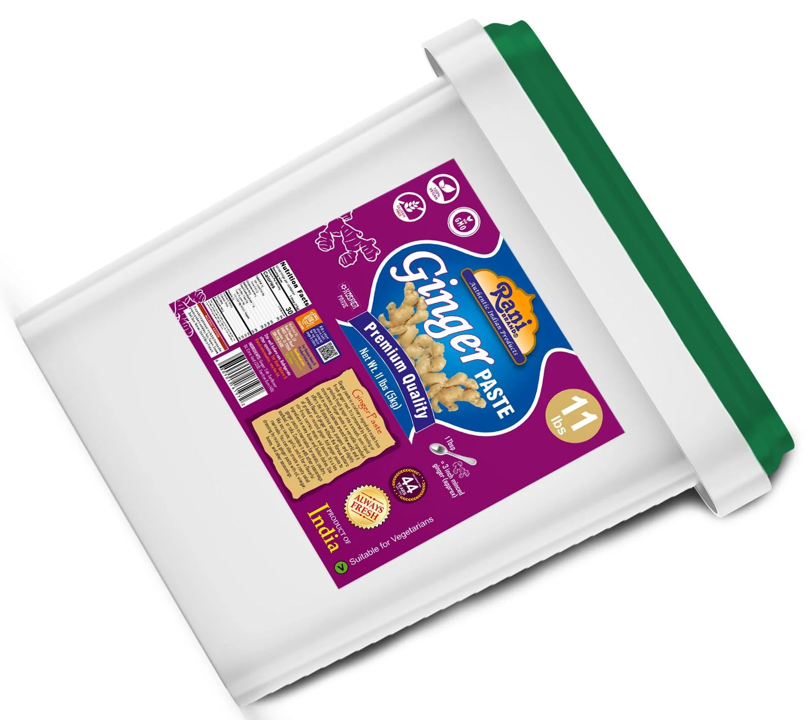 Rani Ginger Cooking Paste 176oz (11lbs) 5kg Bulk ~ Vegan | Gluten Free | NON-GMO | Kosher | No Colors | Indian Origin - Image 10