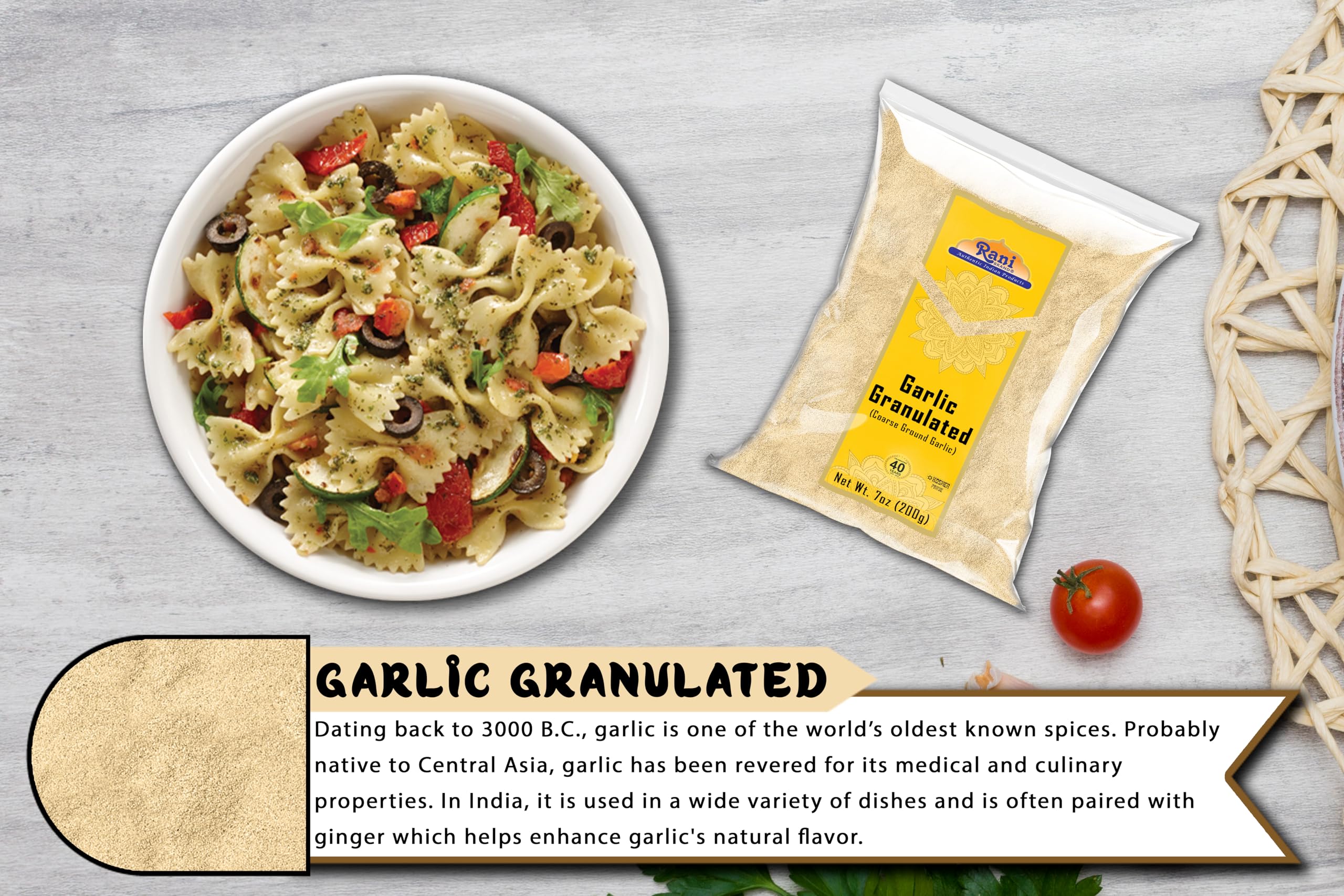Rani Granulated Garlic (Coarse Ground Garlic) 7oz (200g) ~ All Natural | Gluten Friendly | Vegan | NON-GMO | Kosher | No Salt or fillers | Product of USA - Image 6