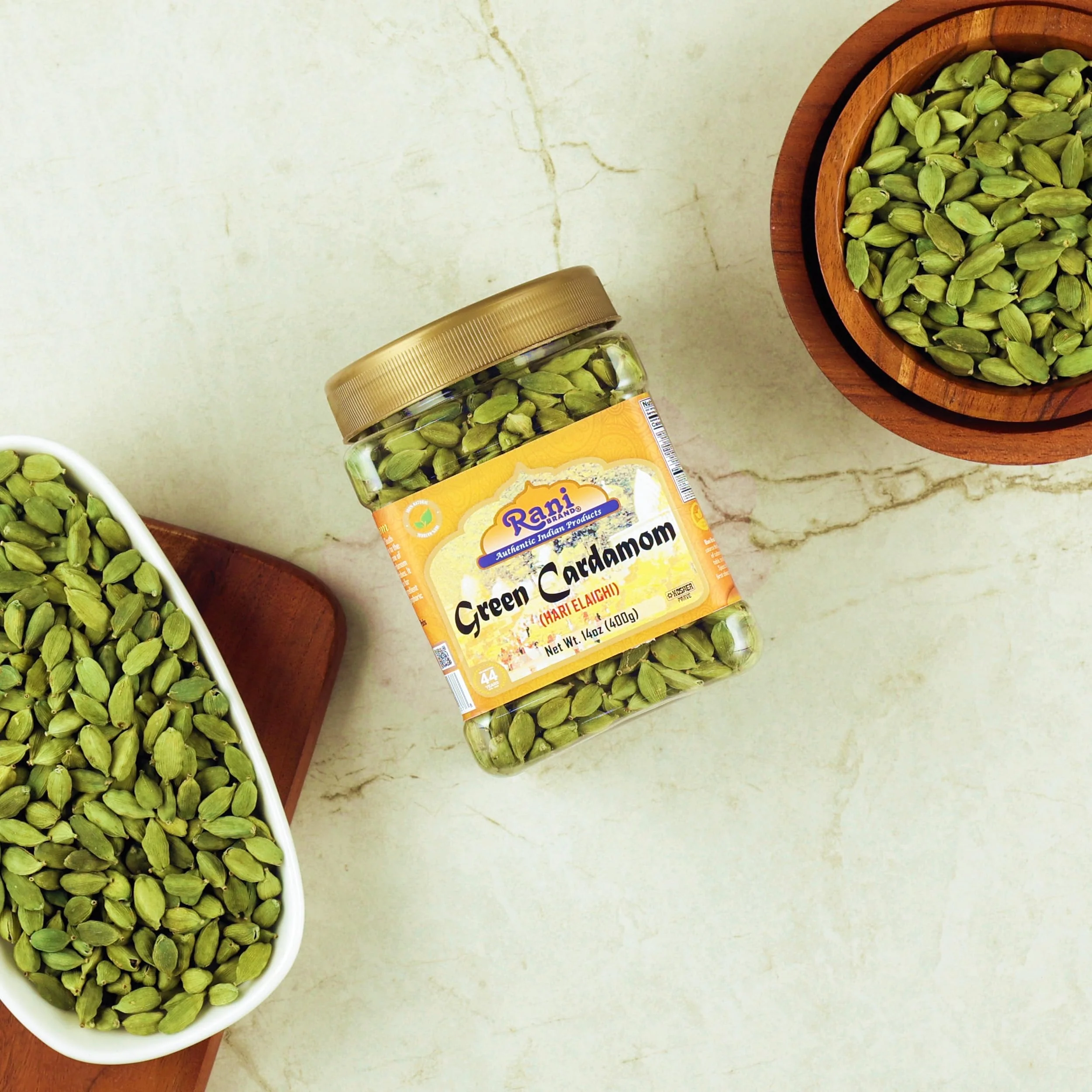 Rani Green Cardamom Pods Spice (Hari Elachi) 14oz (400g) PET Jar ~ All Natural | Vegan | Gluten Friendly | NON-GMO | Kosher | Product of India - Image 5
