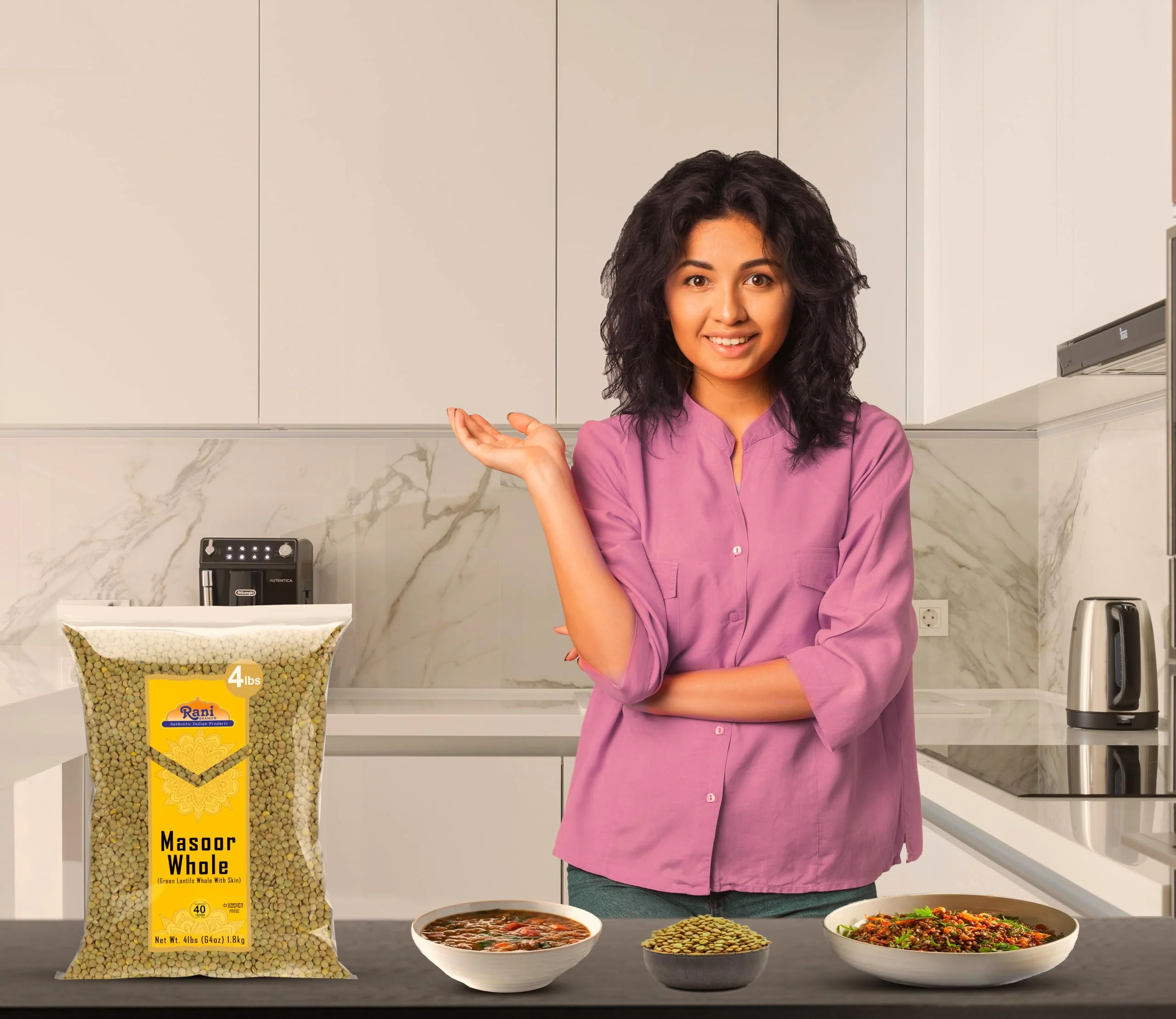 Rani Masoor Whole (Green Lentils Whole With Skin) 64oz (4lbs) 1.81kg Bulk ~ All Natural | Vegan | Gluten Friendly | Non-GMO | Kosher | Product of USA - Image 5