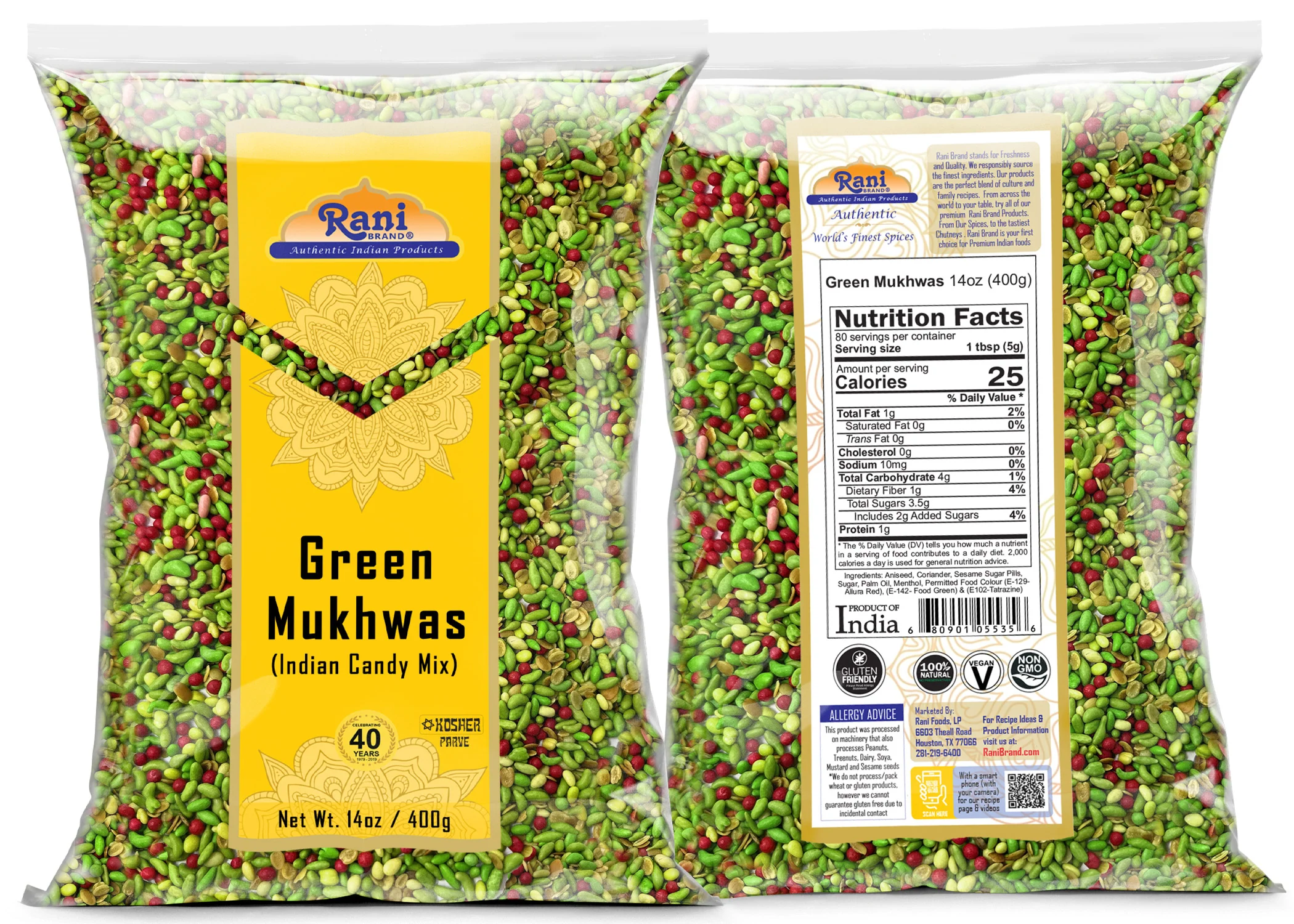 Rani Green Mukhwas (Special Digestive Treat) 14oz (400g) ~ Vegan | Kosher | Indian Candy Mouth Freshener - Image 5