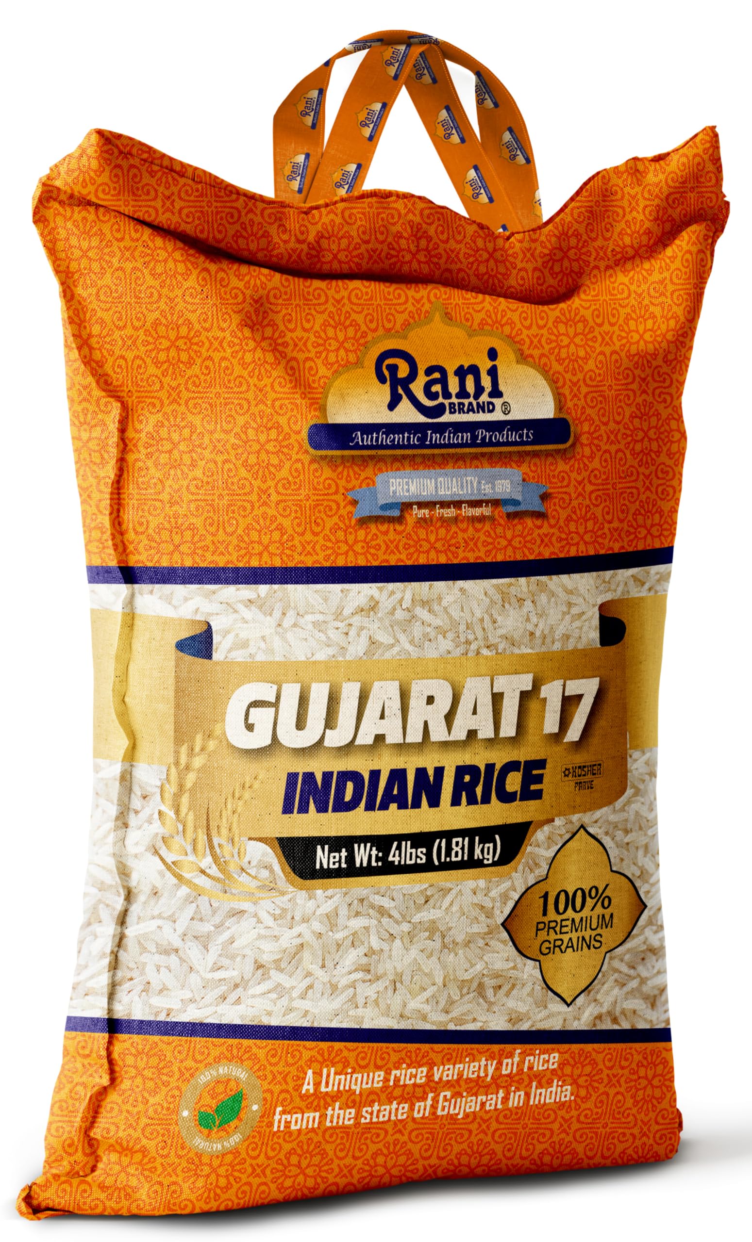 Rani Gujarat 17 Indian Rice 64oz (4lbs) 1.81kg Cloth Bag ~ All Natural | Gluten Friendly | Vegan | Kosher | Export Quality | Indian Origin - Image 8
