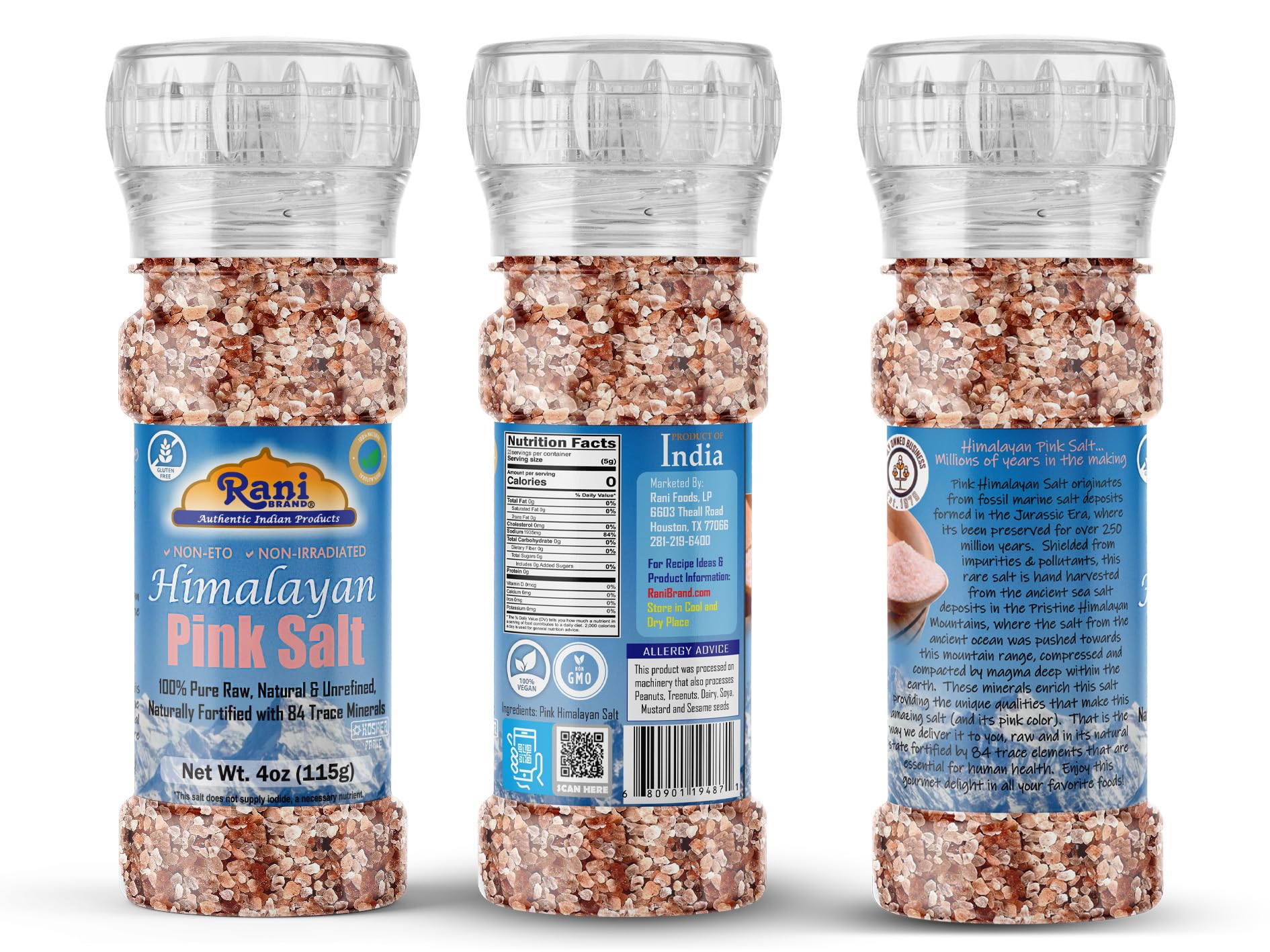 Rani Himalayan Pink Salt Granules (84 Essential Trace Minerals) 4oz (115g) Grinder Bottle~ All Natural | Vegan | Gluten Friendly | NON-GMO | Kosher - Image 7