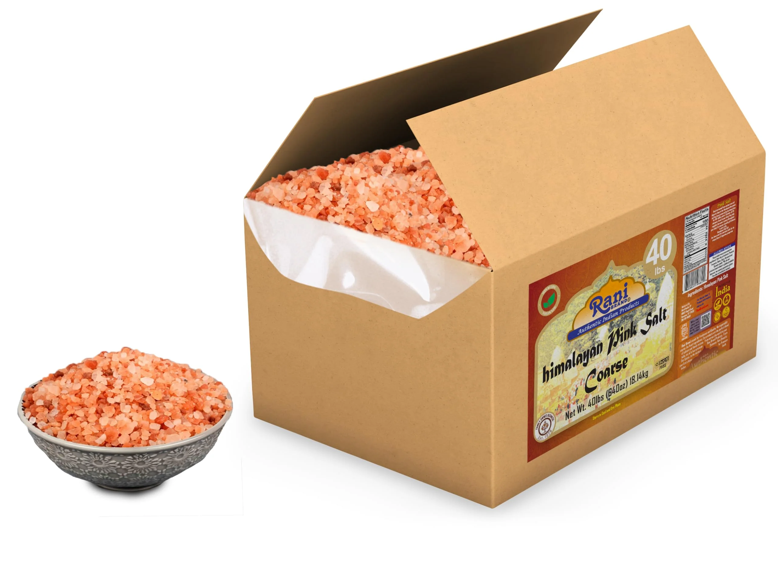 Rani Himalayan Pink Salt Granules (84 Essential Trace Minerals) 640oz (40lbs) 18.14kg Bulk Box ~ All Natural | Vegan | Gluten Friendly | NON-GMO | Indian Origin - Image 2