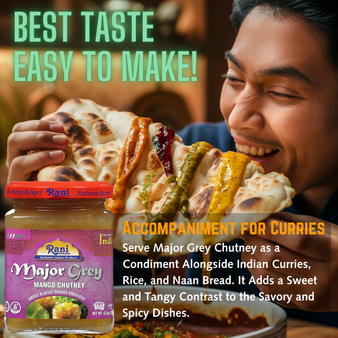 Rani Hot Mango Chutney (Spicy Indian Preserve) 12.5oz (350g) Glass Jar, Ready to eat, Vegan, Pack of 5+1 FREE ~ Gluten Free, All Natural, NON-GMO | Kosher - Image 7