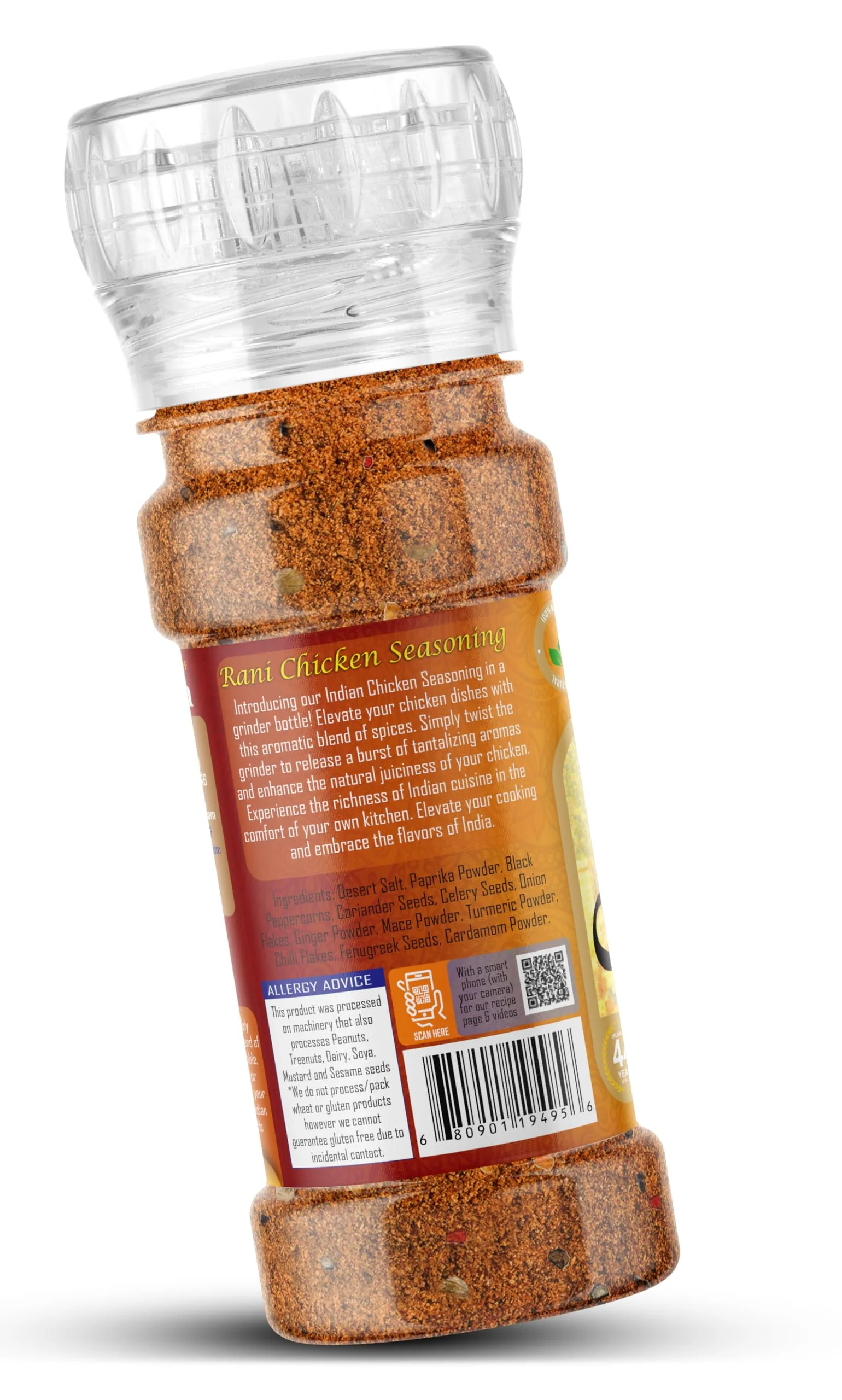 Rani Indian Chicken Seasoning (11-Spice Blend) 2.82oz (80g) Grinder Bottle ~ All Natural | Salt-Free | Vegan | No Colors | Gluten Friendly | NON-GMO | Kosher | Indian Origin - Image 6