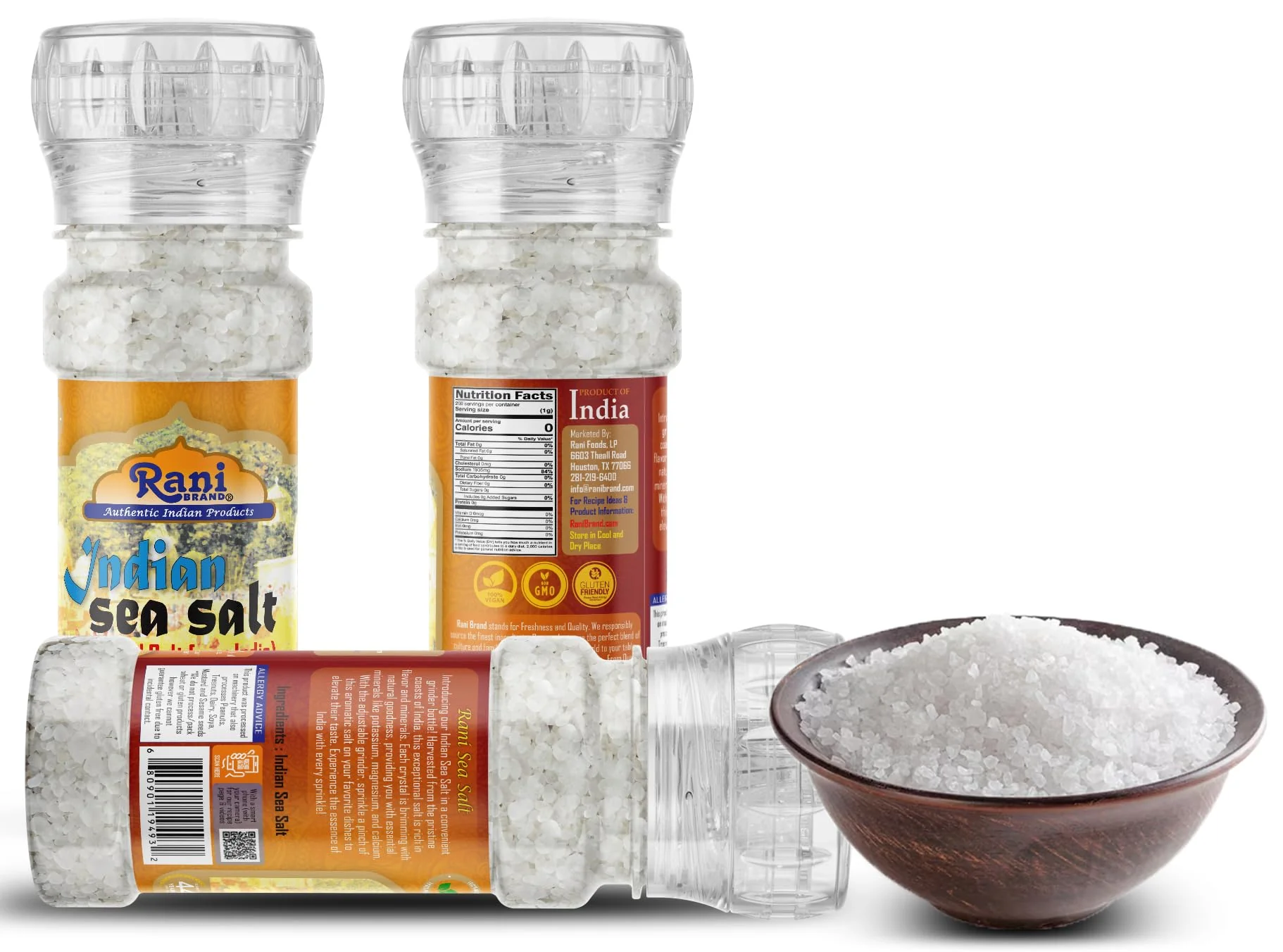 Rani Indian Sea Salt 4oz (115g) Grinder Bottle ~ Unrefined, Pure and Natural | Vegan | Gluten Friendly | NON-GMO | Kosher | Indian Origin - Image 7
