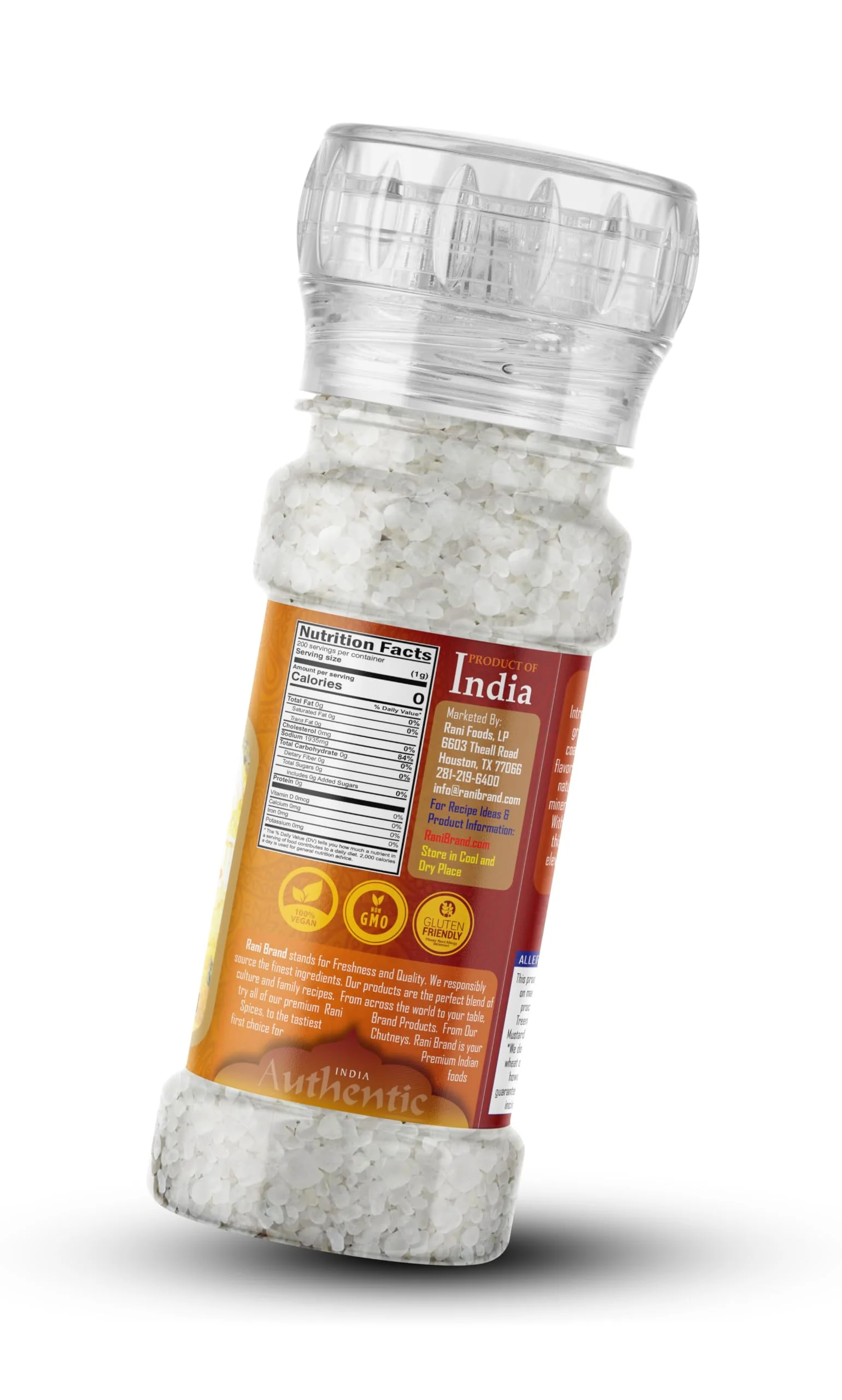 Rani Indian Sea Salt 4oz (115g) Grinder Bottle ~ Unrefined, Pure and Natural | Vegan | Gluten Friendly | NON-GMO | Kosher | Indian Origin - Image 8