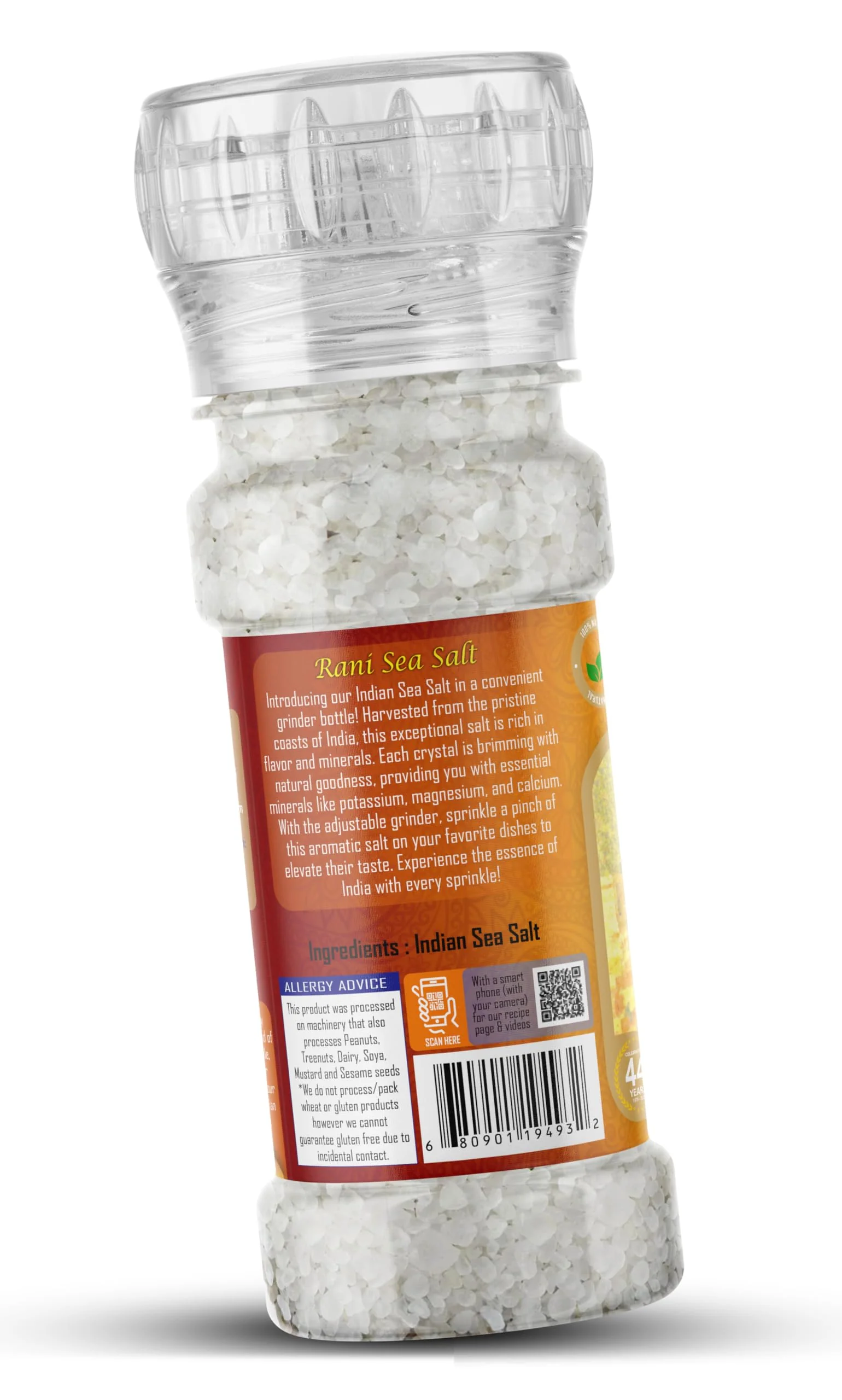 Rani Indian Sea Salt 4oz (115g) Grinder Bottle ~ Unrefined, Pure and Natural | Vegan | Gluten Friendly | NON-GMO | Kosher | Indian Origin - Image 9