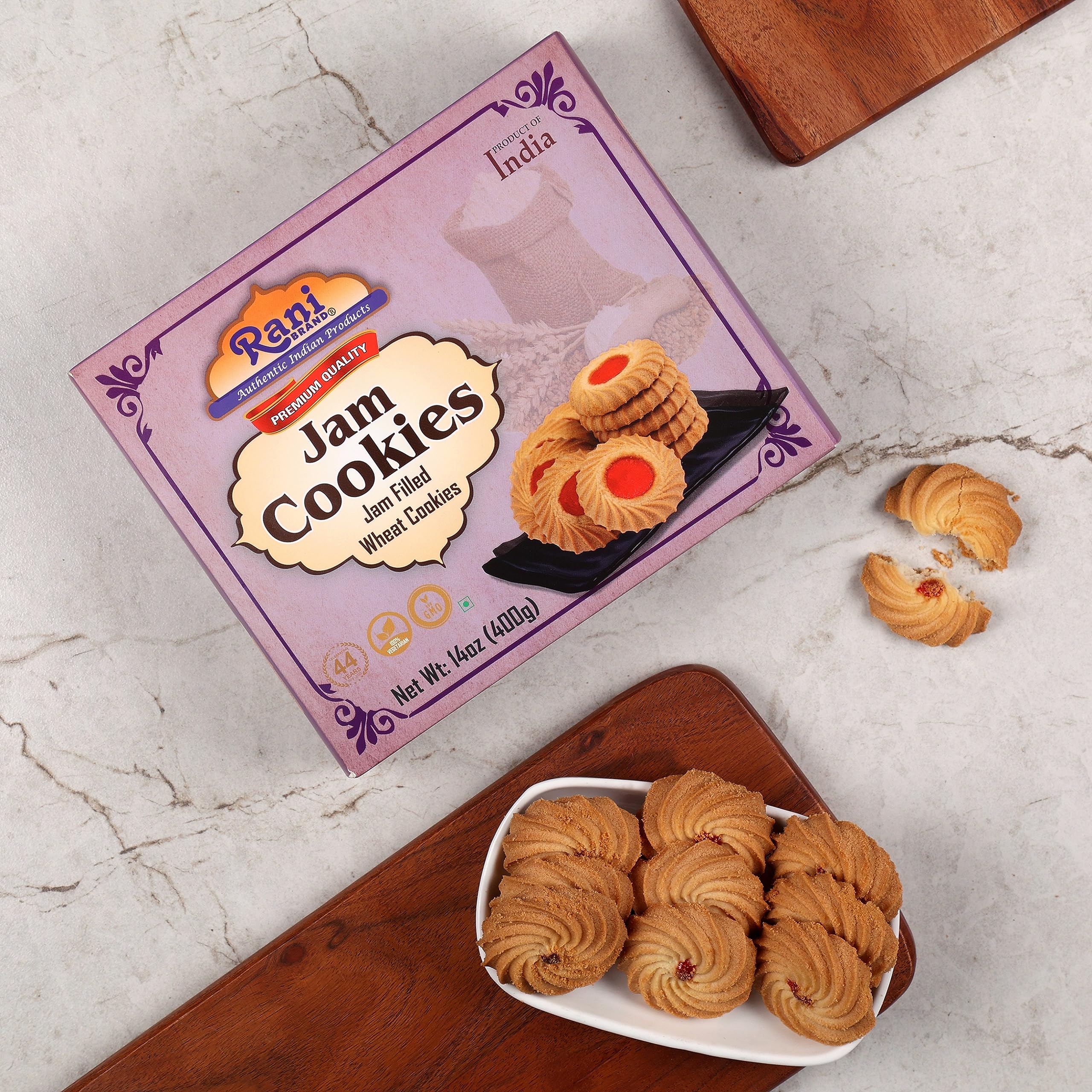 Rani Jam Cookies (Jam Filled Wheat Cookies) 14oz (400g) Premium Quality Indian Cookies ~ All Natural | Vegan | Non-GMO | Indian Origin - Image 2