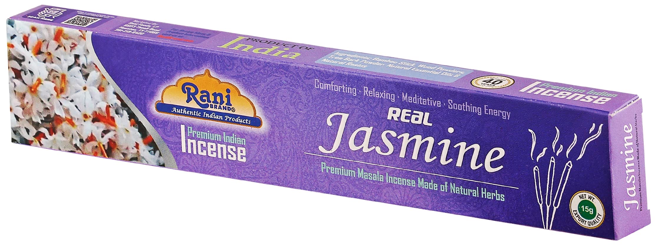 Rani Jasmine Incense (Premium Masala Incense Made of Natural Herbs) 15g x 10 Packets ~ Total of 100 Incense sticks | For Puja Purposes | Indian Origin - Image 8