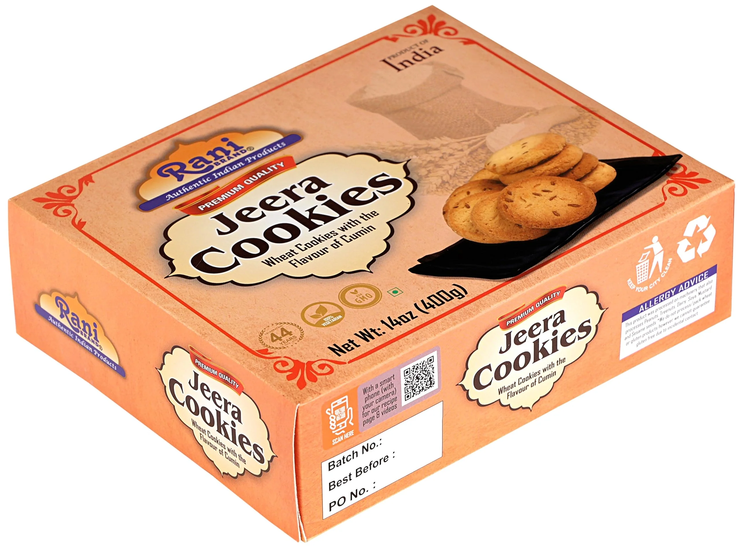 Rani Jeera Cookies (Wheat Cookies with the Flavor of Cumin) 14oz (400g) Premium Quality Indian Cookies ~ All Natural | Vegan | Non-GMO | Indian Origin - Image 6