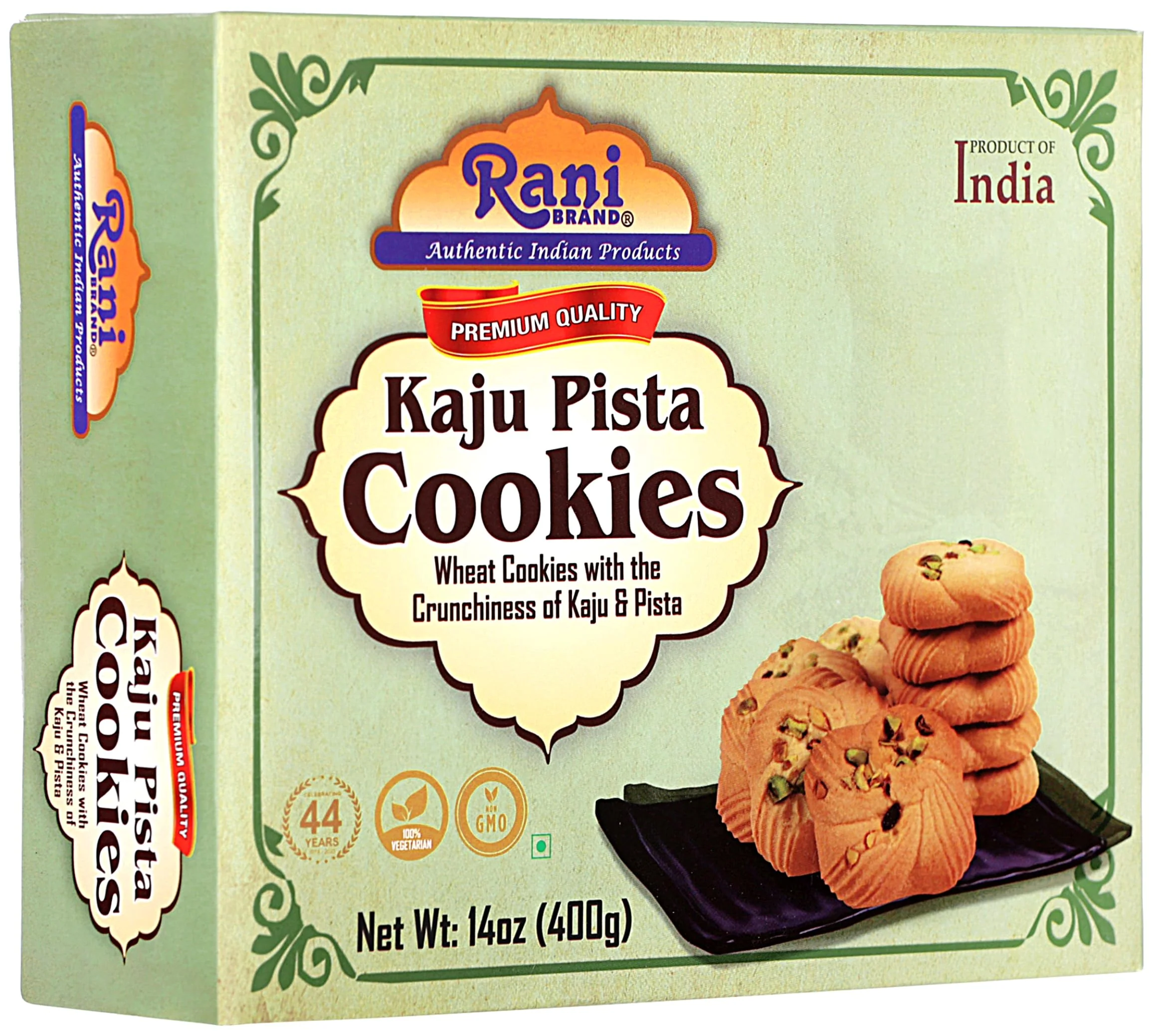 Rani Kaju Pista Cookies (Wheat Cookies with Crunchiness of Kaju & Pista) 14oz (400g) Premium Quality Indian Cookies ~ All Natural | Vegan | Non-GMO | Indian Origin - Image 4