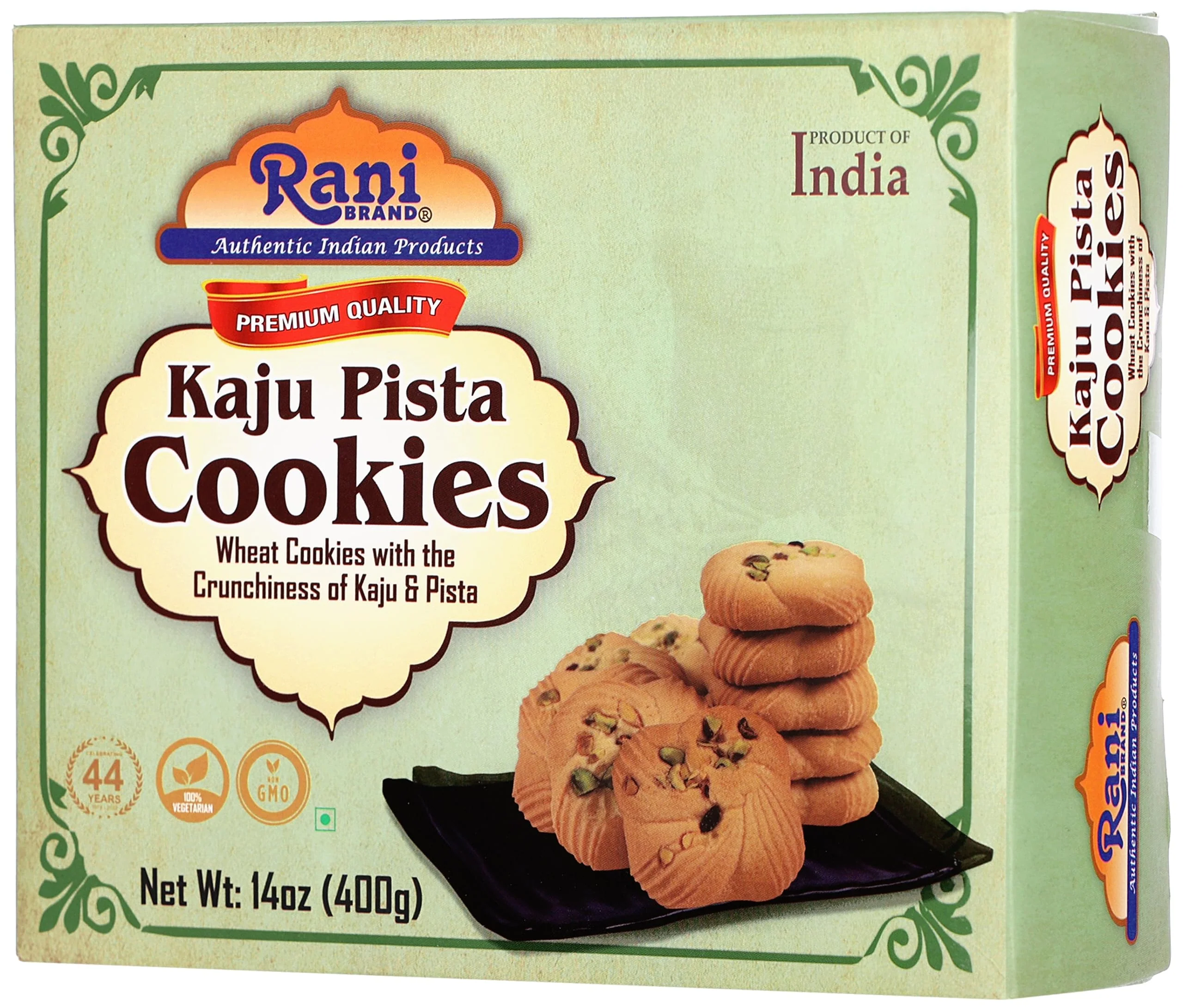 Rani Kaju Pista Cookies (Wheat Cookies with Crunchiness of Kaju & Pista) 14oz (400g) Premium Quality Indian Cookies ~ All Natural | Vegan | Non-GMO | Indian Origin - Image 5
