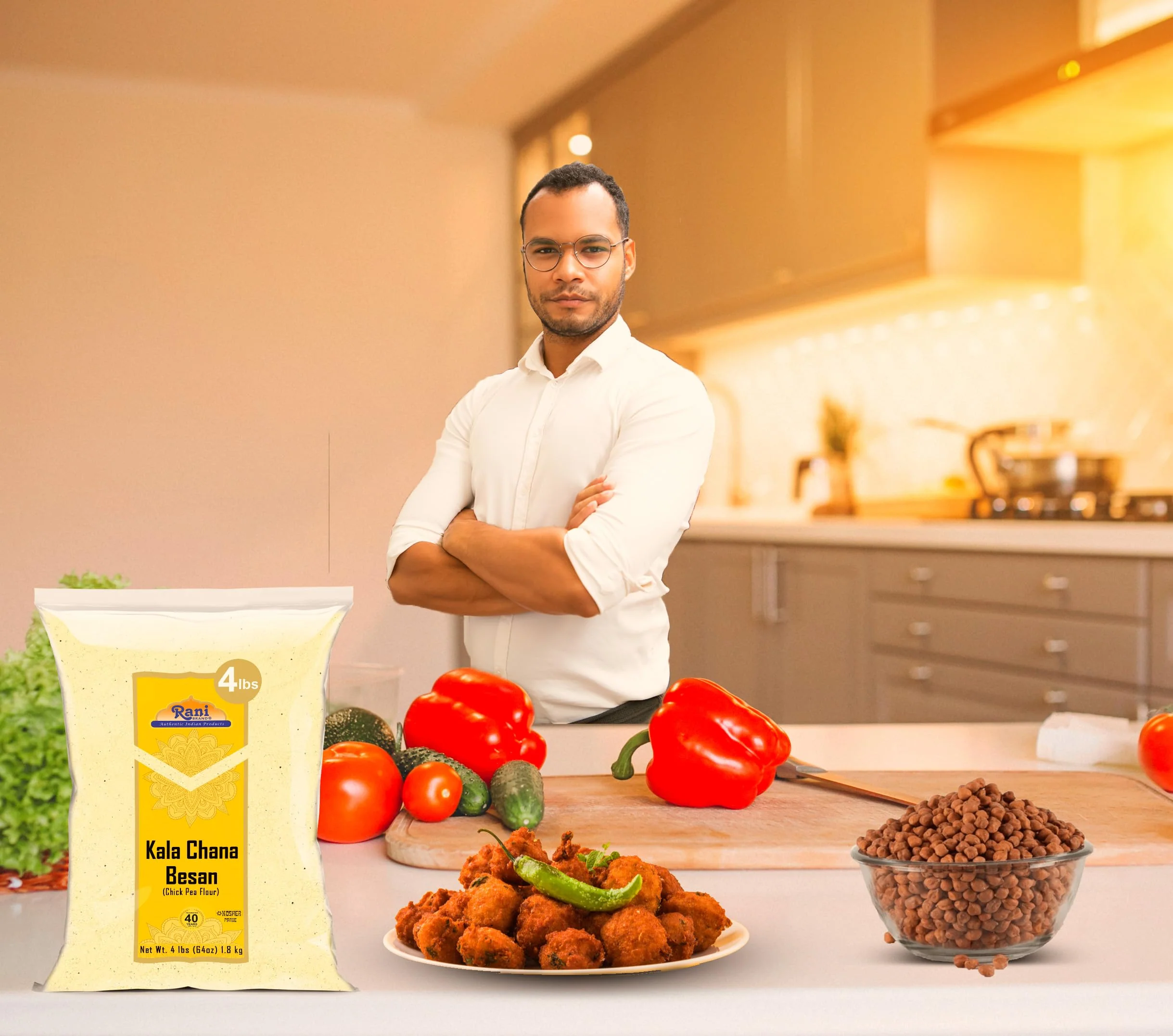 Rani Kala Chana Besan (Chick Peas Flour) 64oz (4lbs) 1.81kg Bulk ~ All Natural | Vegan | Gluten Friendly | NON-GMO | Kosher | Indian Origin - Image 5