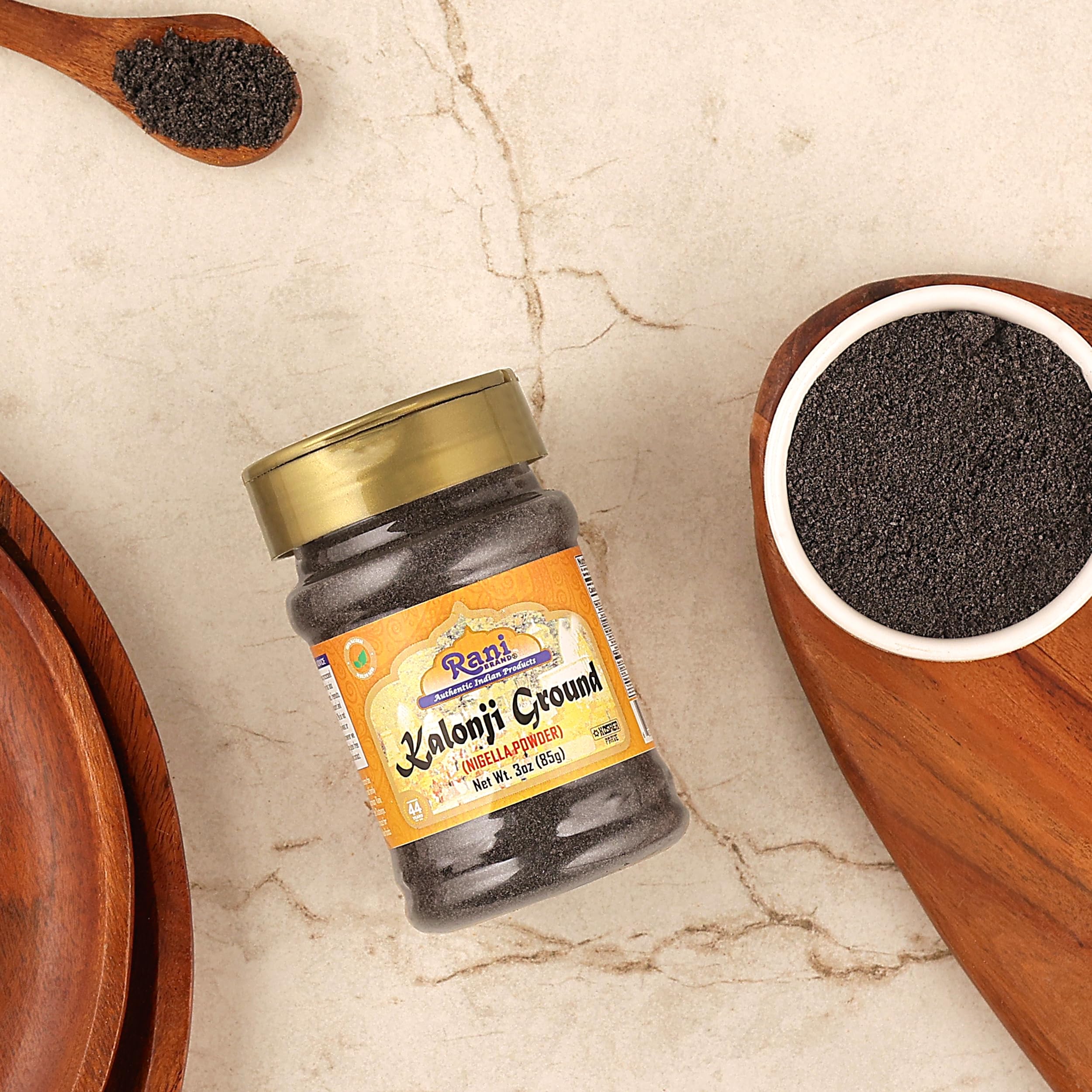 Rani Kalonji (Black Seed, Nigella Sativa, Black Cumin) Ground, Powder 3oz (85g) PET Jar ~ All Natural | Gluten Friendly | NON-GMO | Kosher | Vegan | Indian Origin - Image 2