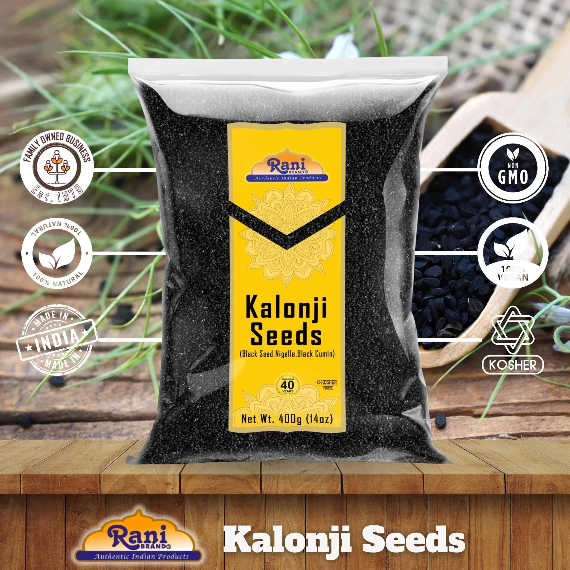 Rani Kalonji (Black Seed, Nigella Sativa, Black Cumin) Seeds 14oz (400g) All Natural ~ Gluten Friendly | NON-GMO | Kosher | Vegan | Indian Origin - Image 4