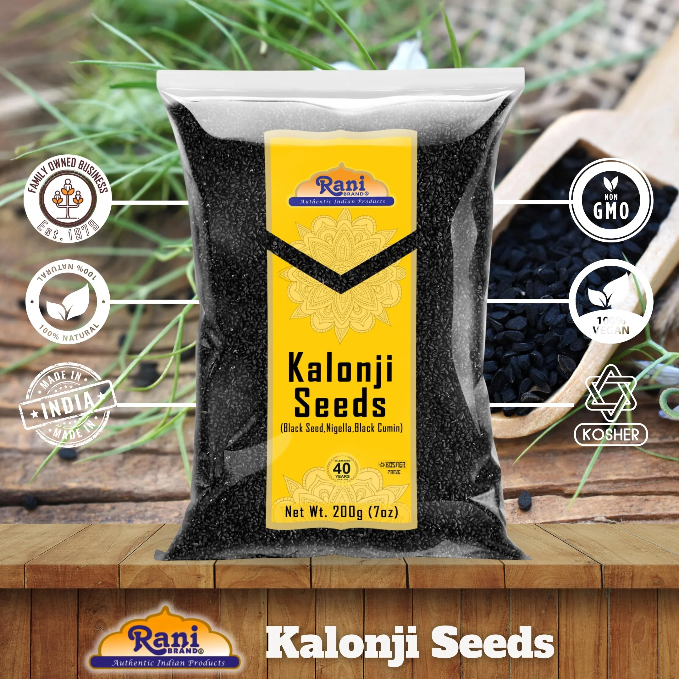 Rani Kalonji (Black Seed, Nigella Sativa, Black Cumin) Seeds 7oz (200g) All Natural ~ Gluten Friendly | NON-GMO | Kosher | Vegan | Indian Origin - Image 4