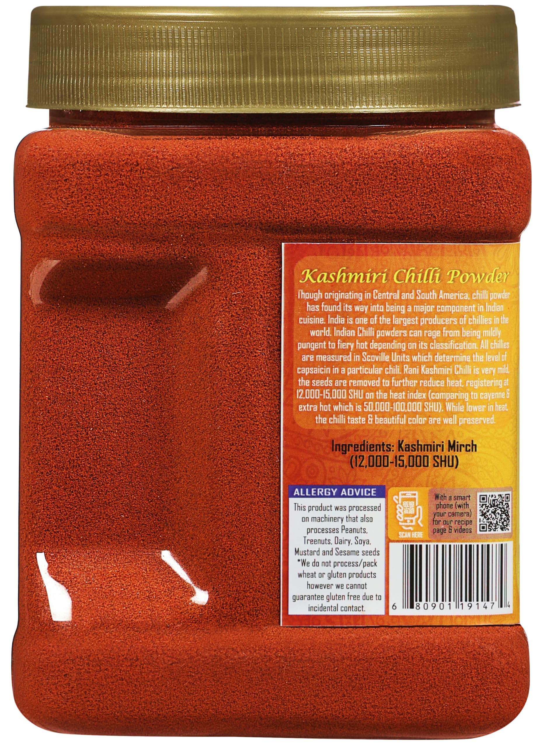 Rani Kashmiri Chilli Powder (Deggi Mirch) 16oz (1lb) 454g PET Jar ~ Natural | Salt-Free | Vegan | Gluten Friendly | NON-GMO | Kosher | Perfect for Deviled Eggs & Other Low Heat Dishes - Image 6