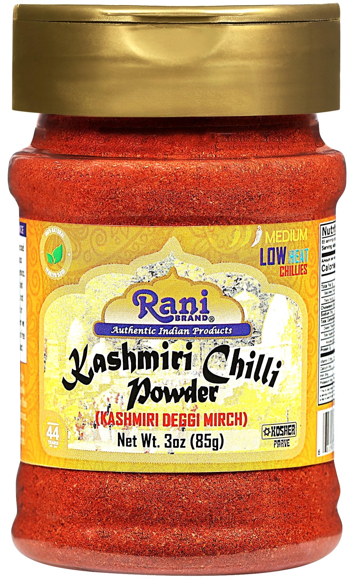 Rani Kashmiri Chilli Powder (Deggi Mirch, Low Heat) Ground Indian Spice 3oz (85g) PET Jar, Pack of 12 ~ All Natural | Salt-Free | Vegan | No Colors | Gluten Friendly | NON-GMO | Kosher | Indian Origin - Image 4