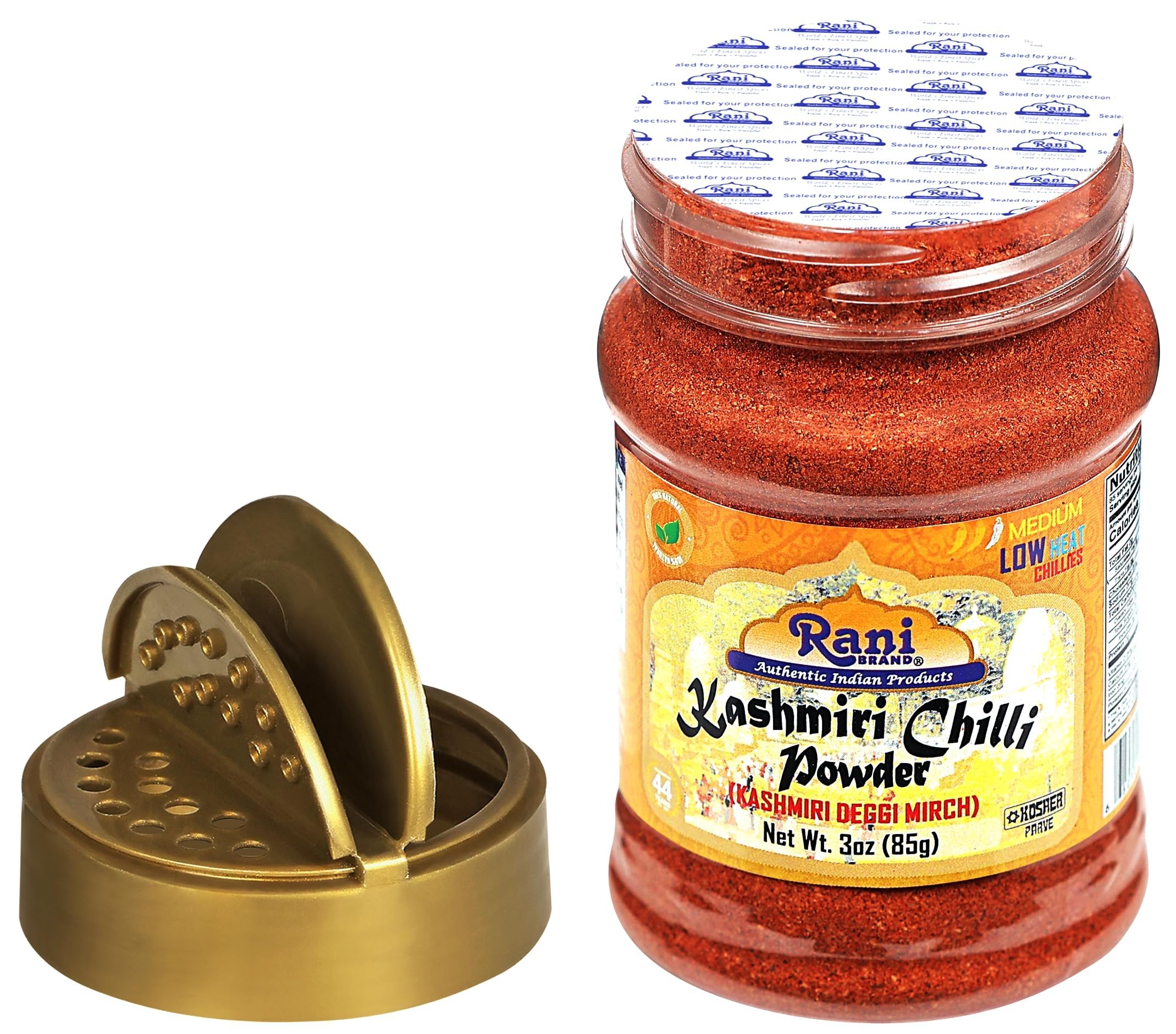 Rani Kashmiri Chilli Powder (Deggi Mirch, Low Heat) Ground Indian Spice 3oz (85g) PET Jar, Pack of 12 ~ All Natural | Salt-Free | Vegan | No Colors | Gluten Friendly | NON-GMO | Kosher | Indian Origin - Image 5