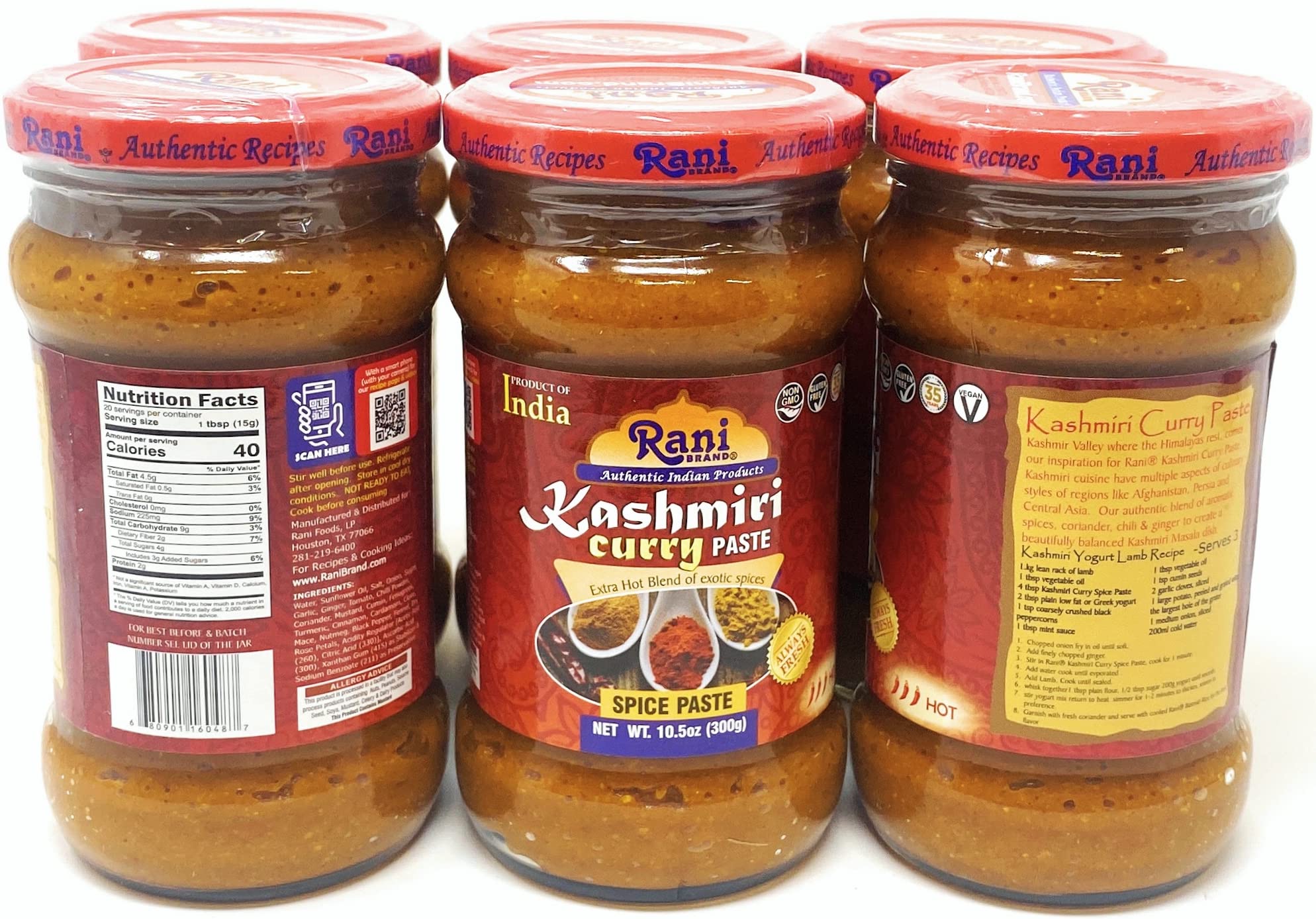 Kashmiri Masala Curry Paste - 10.5oz (300g) Pack of 6 - Rani Brand Authentic Indian Products - Image 2