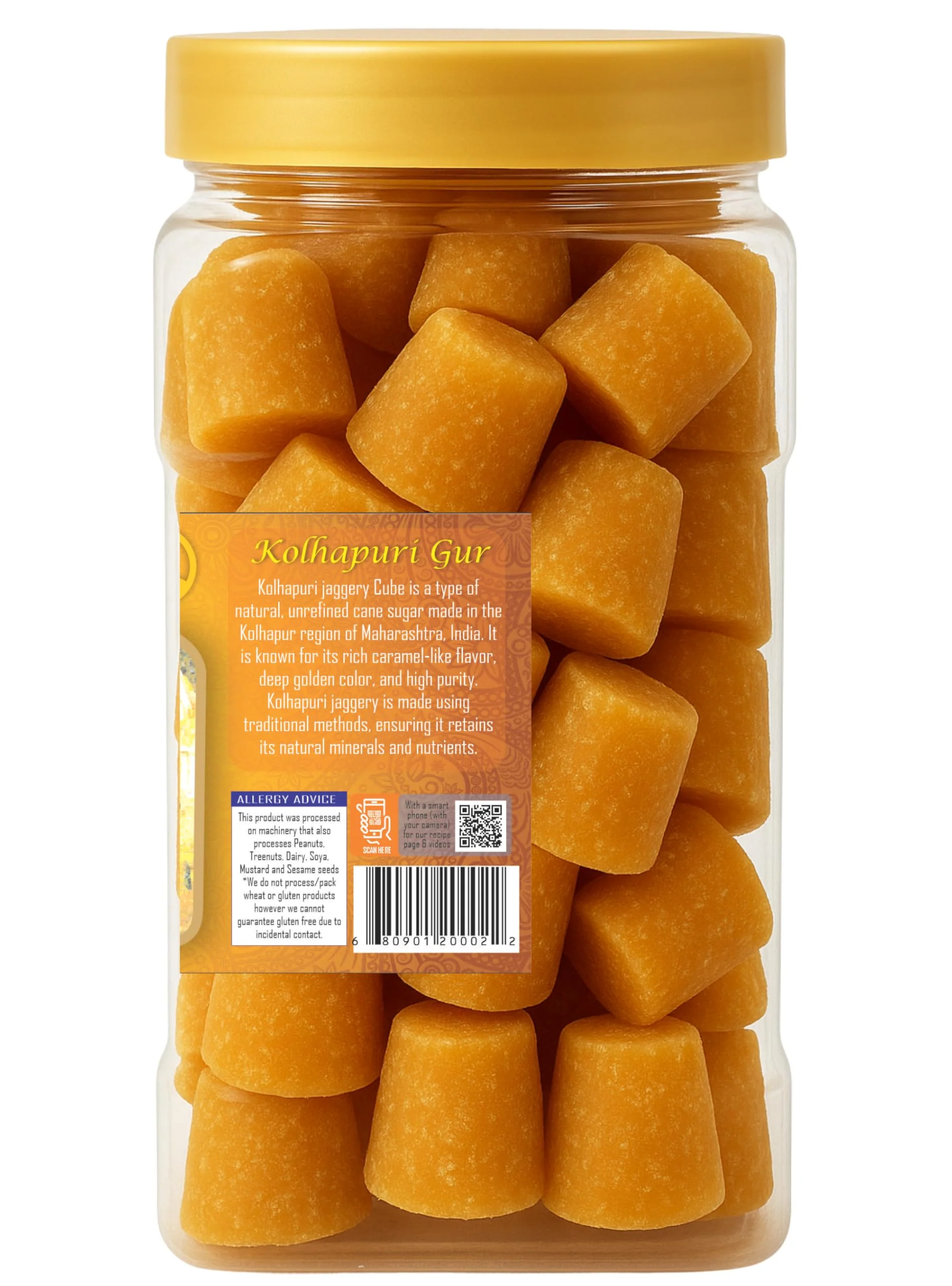 Rani Kolhapuri Jaggery Cubes (Unrefined Cane Sugar) 35oz (2.2bs) 1kg PET Jar ~ All Natural, No Color added, Gluten Friendly | Vegan | NON-GMO | Kosher | No Salt or fillers - Image 8