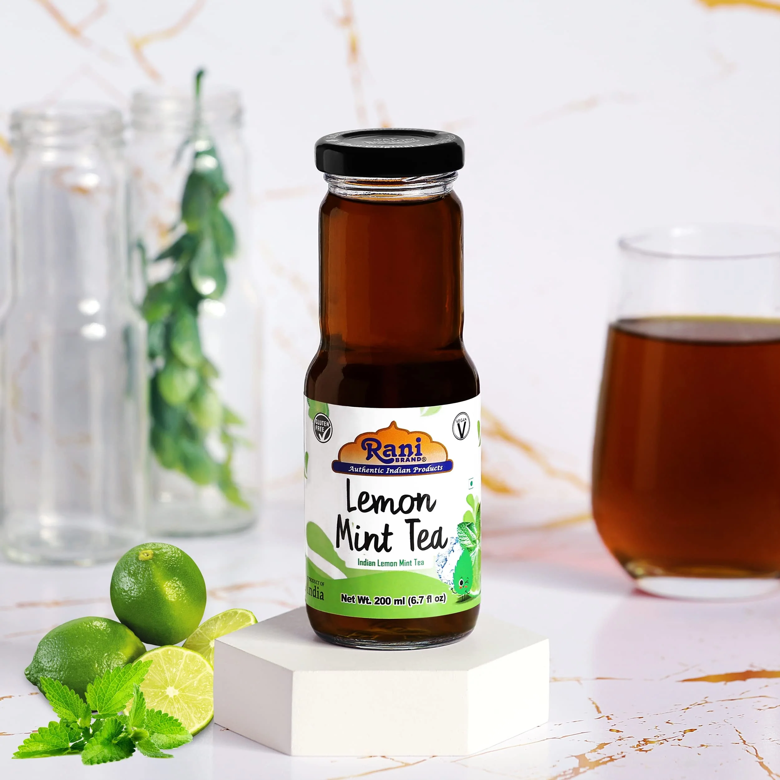 Rani Lemon Mint Tea 6.7 fl oz (200 ml) Glass Bottle, Pack of 2 ~ Indian Fruit Beverage | Vegan | Gluten Free | NON-GMO | Indian Origin - Image 2