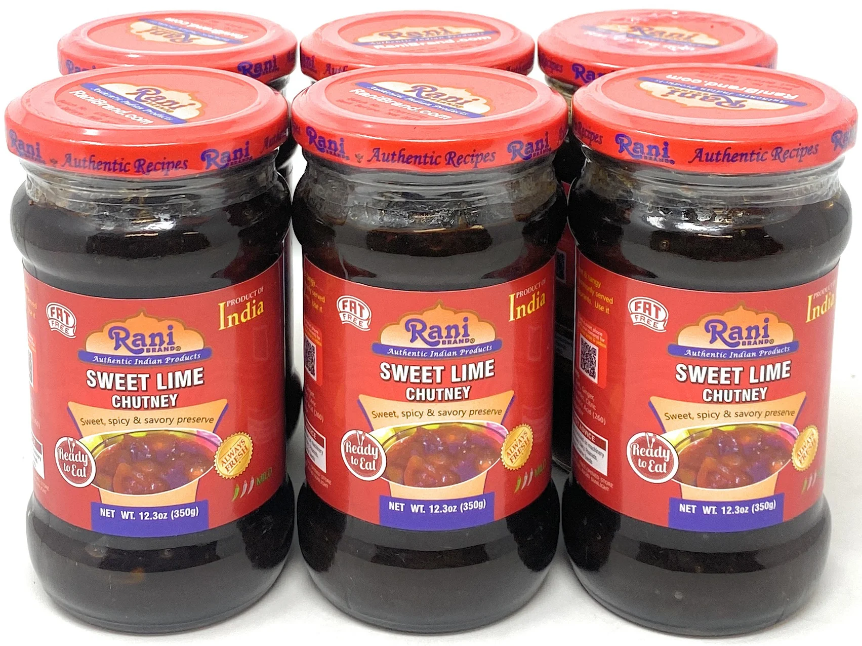 Rani Lime Sweet Mango Chutney (Indian Preserve) 12.5oz (350g) Glass Jar, Ready to eat, Vegan, Pack of 5+1 FREE ~ Gluten Free, All Natural, NON-GMO - Image 3