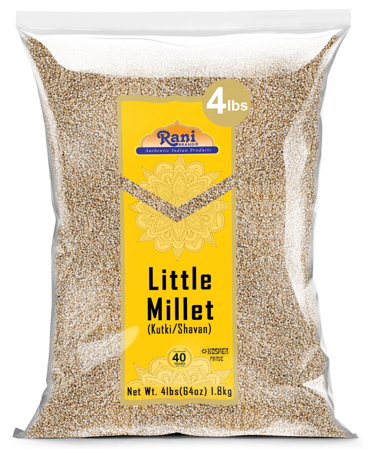 Rani Little Millet (Panicum Sumatrense) Whole Ancient Grain Seeds, 64oz (4lbs) 1.81kg~All Natural | Gluten Friendly | NON-GMO | Kosher | Vegan | Indian Origin