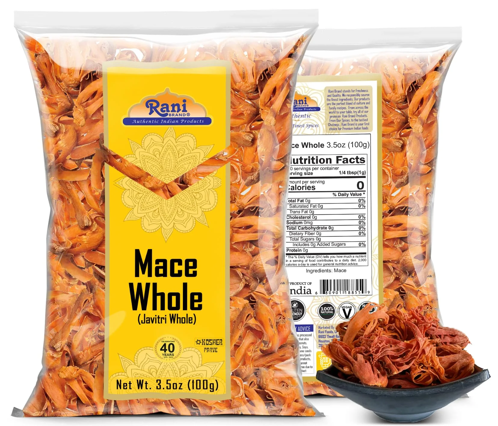 Rani Mace Whole (Javathri), Spice 3.5oz (100g) ~ All Natural | Vegan | Gluten Friendly | NON-GMO | Kosher | Indian Origin - Image 7