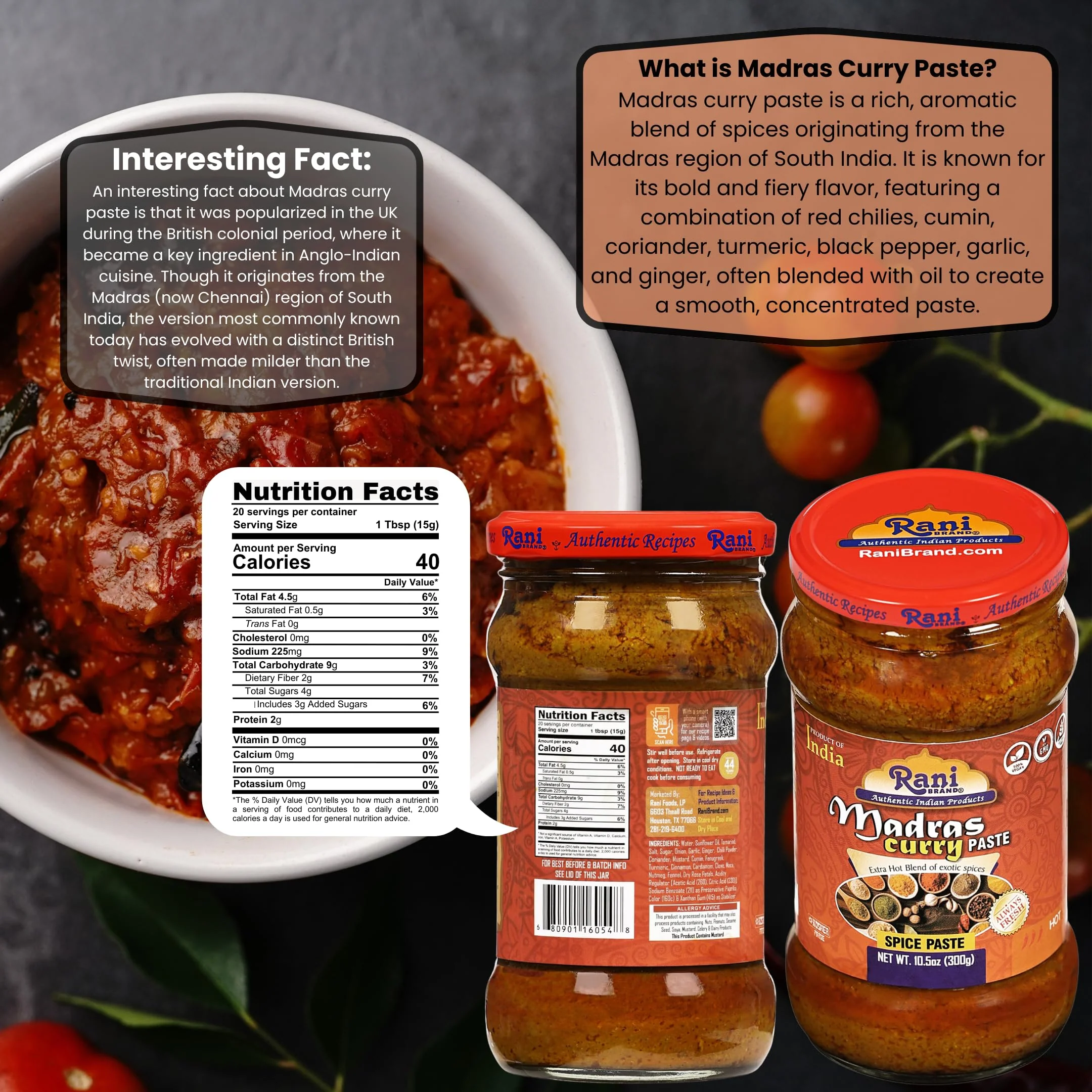 Rani Madras Curry Cooking Spice Paste 10.5oz (300g) Glass Jar, Pack of 5+1 FREE ~ No Colors | All Natural | NON-GMO | Kosher | Vegan | Gluten Free - Image 3