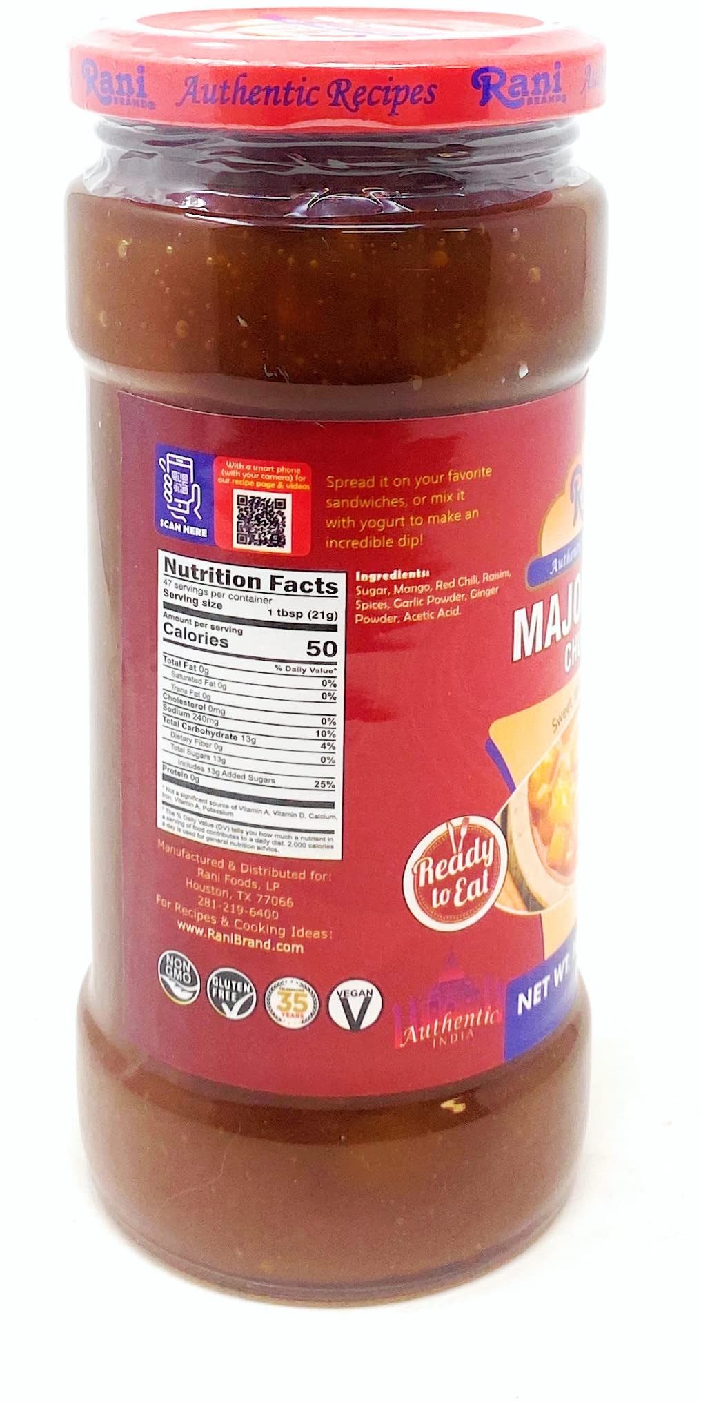 Rani Major Grey Mango Chutney (Indian Preserve) 17.6oz (1.1lbs) 500g Glass Jar, Ready to eat, Vegan, Pack of 5+1 FREE ~ Gluten Free, All Natural - Image 8