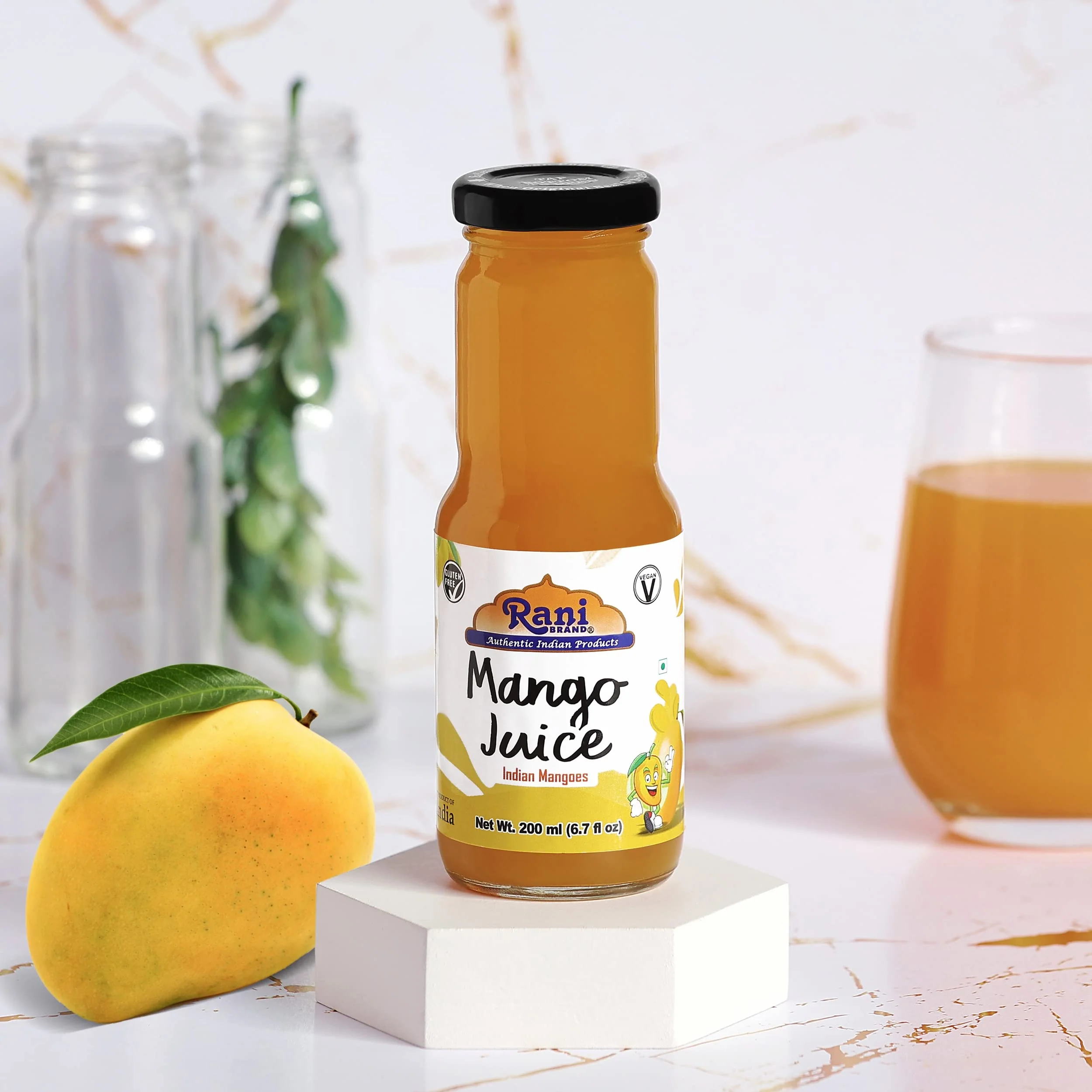 Rani Mango Juice 6.7 fl oz (200 ml) Glass Bottle, Pack of 2 ~ Indian Fruit Beverage | Vegan | Gluten Free | NON-GMO | Indian Origin - Image 2