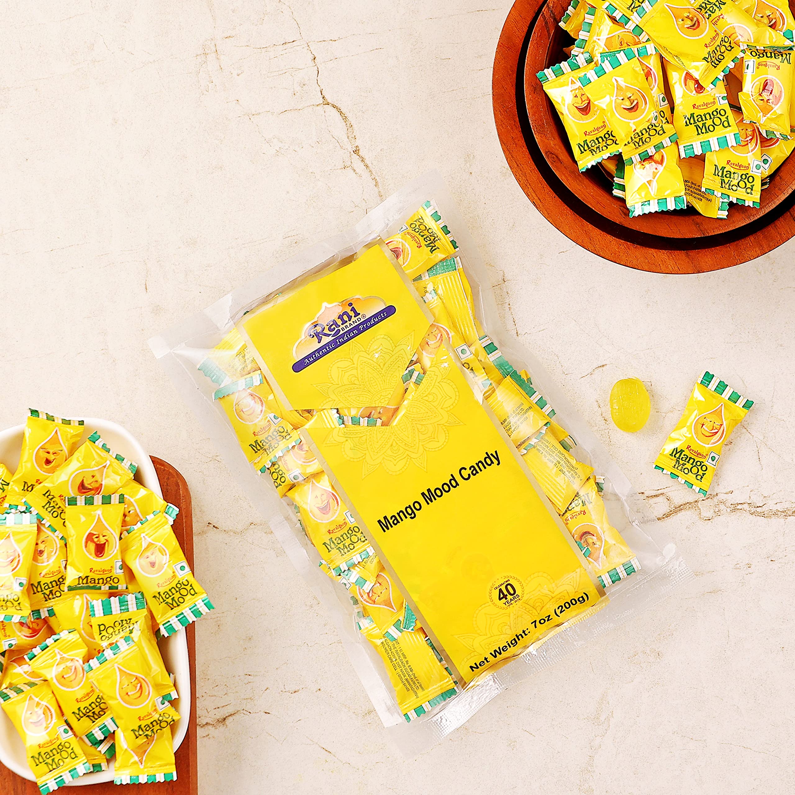 Rani Mango Mood Candy 7oz (200g) Individually Wrapped ~ Indian Tasty Treats | Vegan | Gluten Friendly | NON-GMO | Indian Origin - Image 2