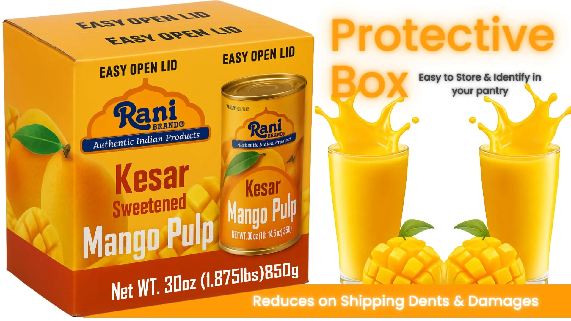 Rani Mango Pulp Puree (Kesar Sweetened) {3 Sizes Available) - Image 12