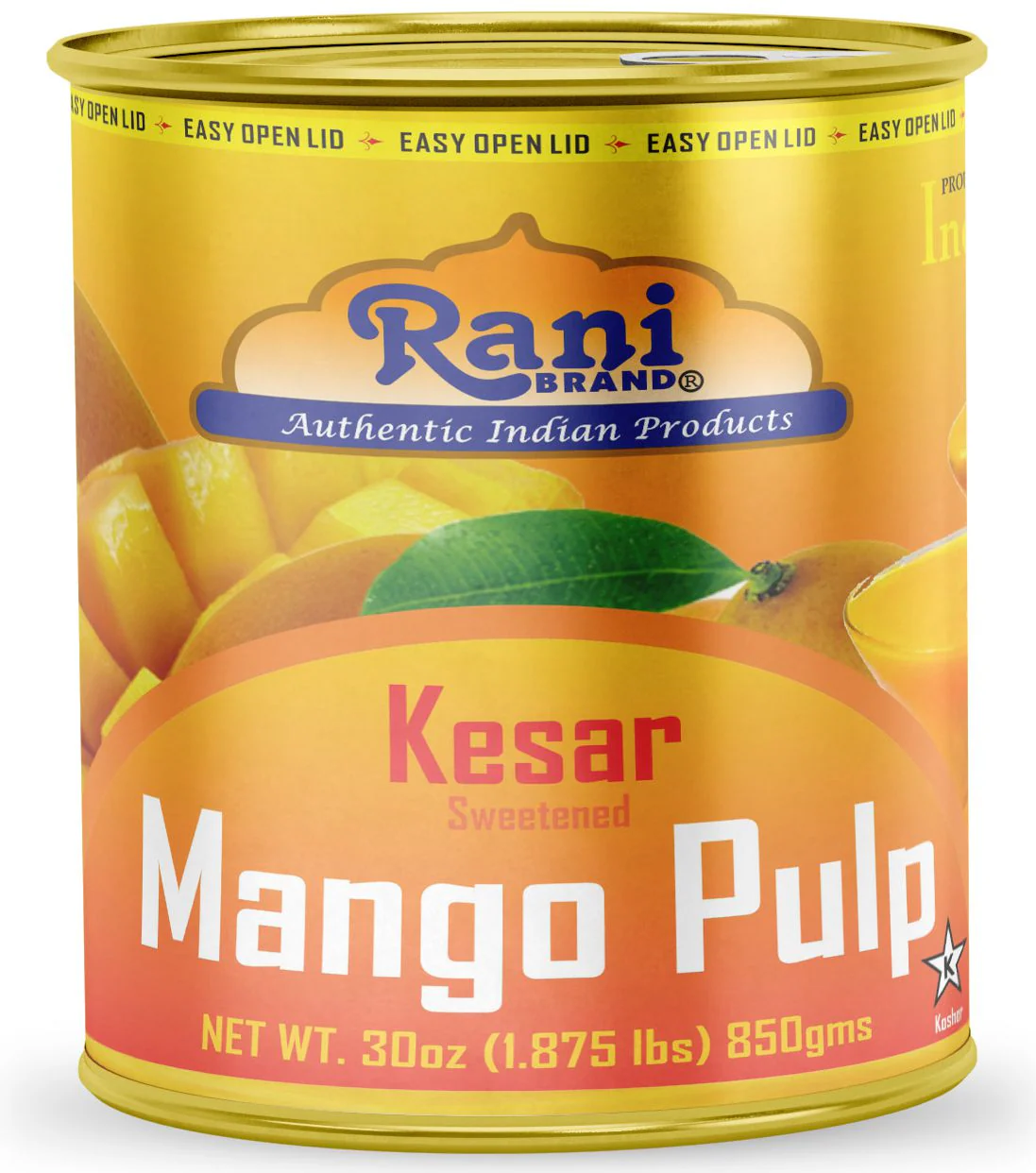 Rani Mango Pulp Puree (Makes Mango Lassi Shakes) Kesar Sweetened 30oz (1.875lbs) 850g Pack of 6, 160 cases Pallet ~ Kosher | All Natural | NON-GMO | Vegan | No colors | Gluten Friendly | Indian Origin - Image 6