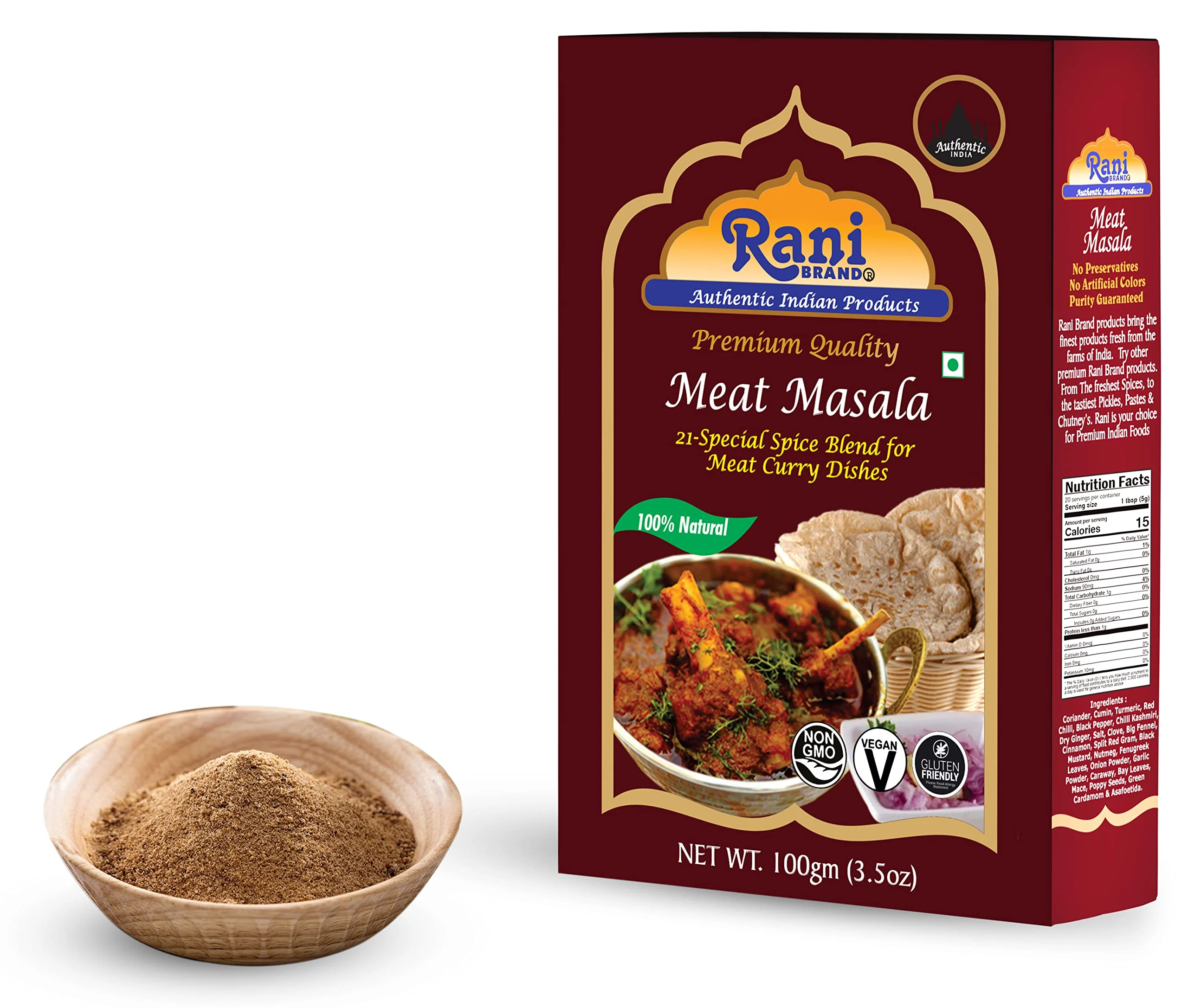 Rani Meat Curry Masala 21-Spice Blend 3.5oz (100g) ~ All Natural | Vegan | No Colors | Gluten Friendly | NON-GMO | Indian Origin - Image 3