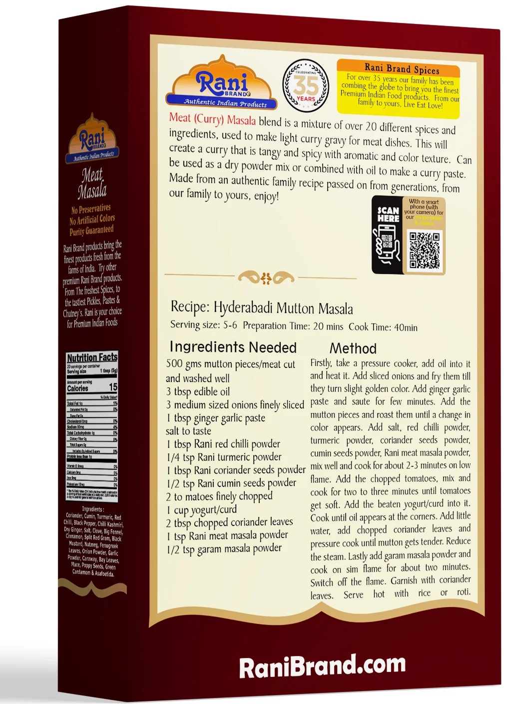 Rani Meat Curry Masala 21-Spice Blend 3.5oz (100g) ~ All Natural | Vegan | No Colors | Gluten Friendly | NON-GMO | Indian Origin - Image 4