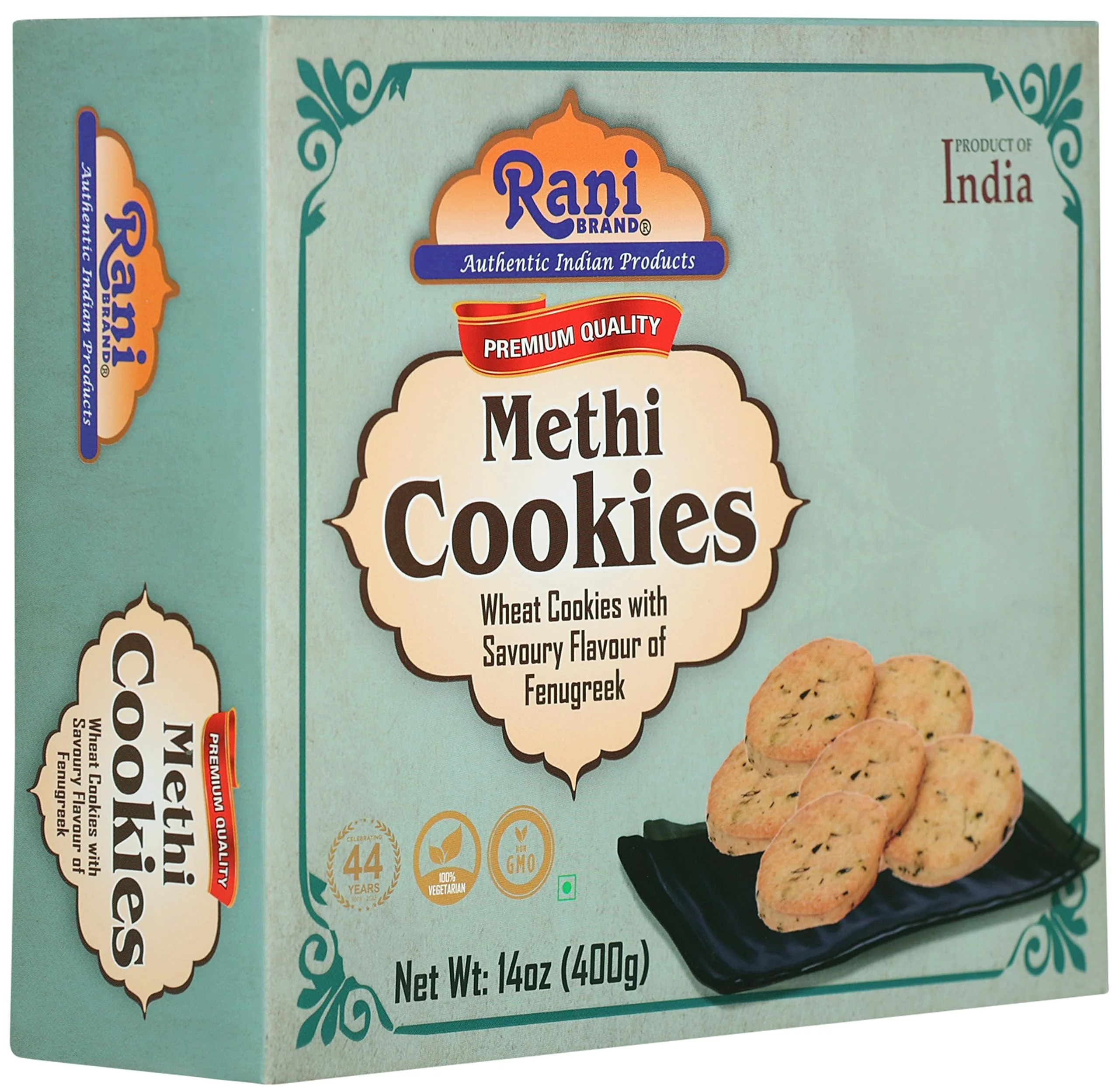 Rani Methi Cookies (Wheat Cookies with Savoury Flavour of Fenugreek) 14oz (400g) Premium Quality Indian Cookies ~ All Natural | Vegan | Non-GMO | Indian Origin - Image 4