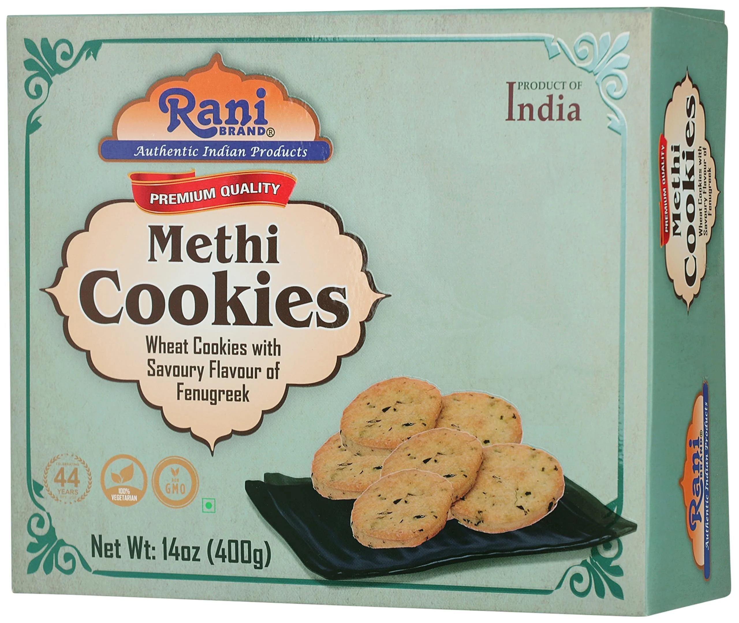 Rani Methi Cookies (Wheat Cookies with Savoury Flavour of Fenugreek) 14oz (400g) Premium Quality Indian Cookies ~ All Natural | Vegan | Non-GMO | Indian Origin - Image 5