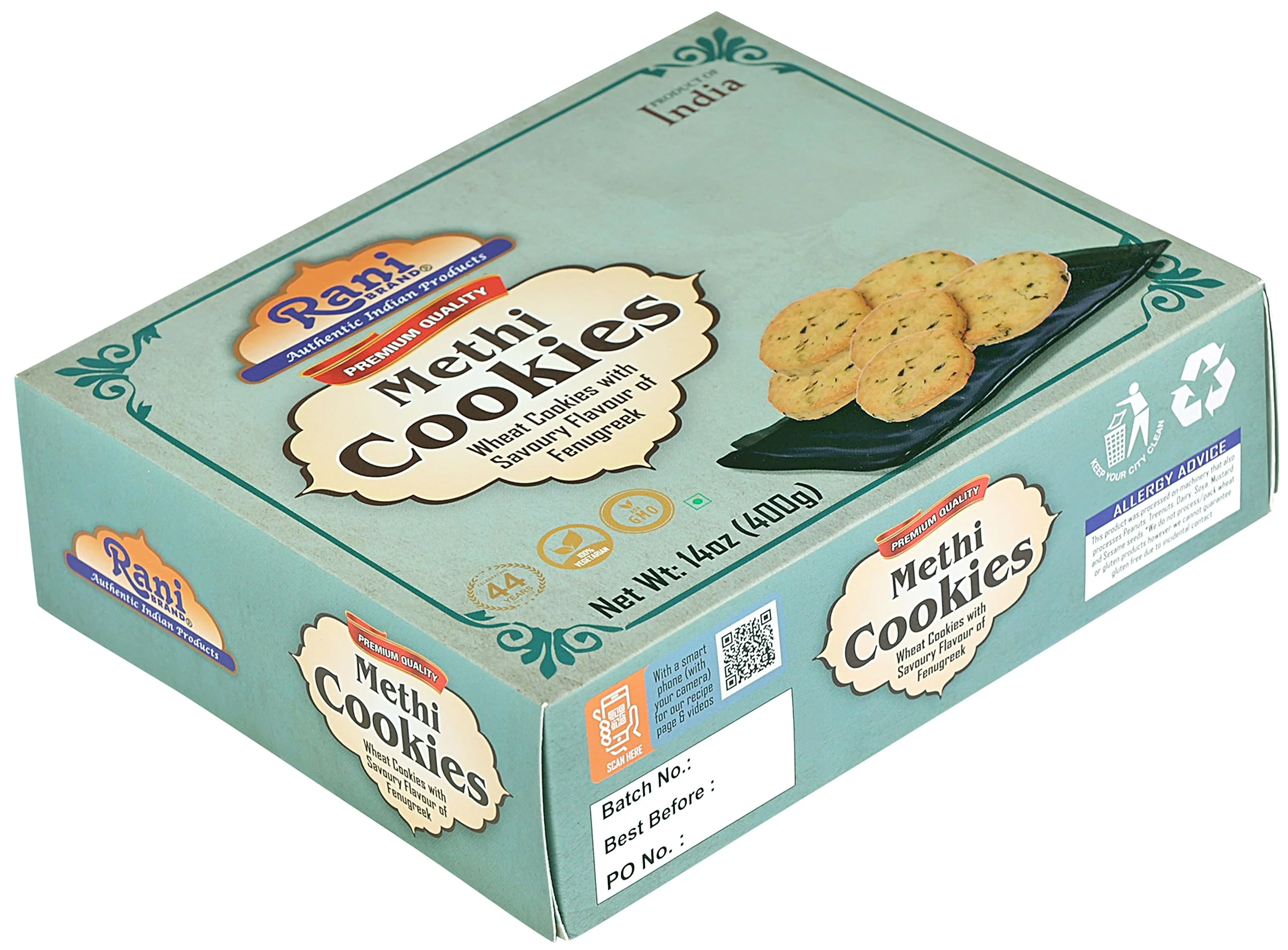 Rani Methi Cookies (Wheat Cookies with Savoury Flavour of Fenugreek) 14oz (400g) Premium Quality Indian Cookies ~ All Natural | Vegan | Non-GMO | Indian Origin - Image 6