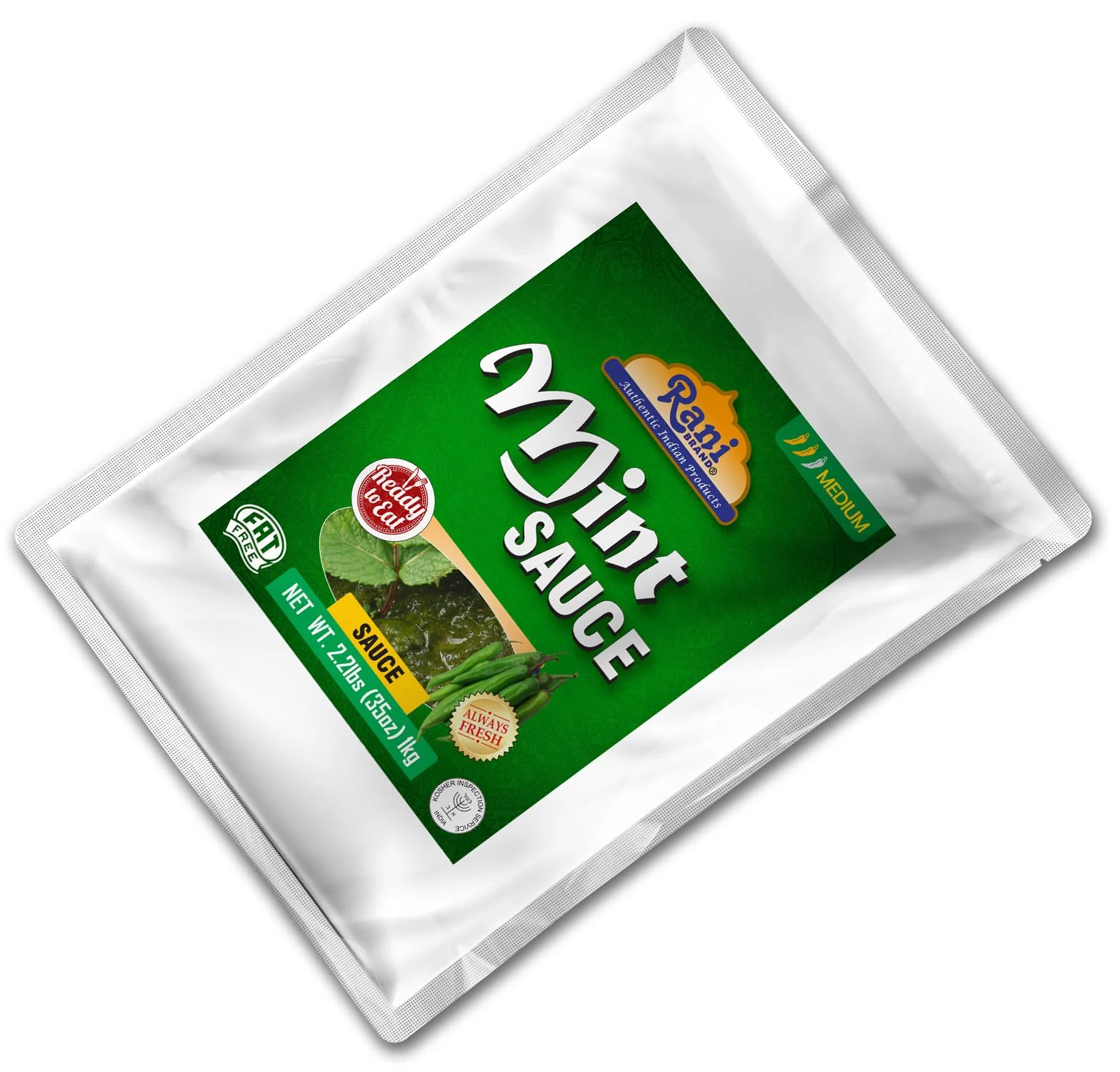 Rani Mint Sauce (Savory Dipping Sauce) 35oz (2.2lbs) 1kg Bulk, Ready to eat, Vegan ~ Gluten Free | NON-GMO | Kosher | Indian Origin - Image 5