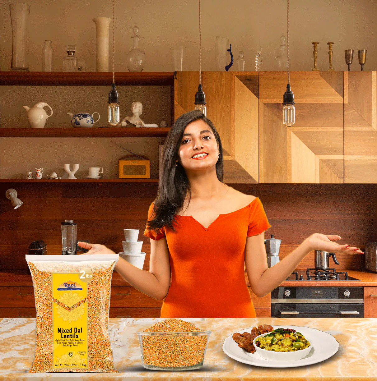 Rani Mixed Dal (Chana Dal, Moong Dal, Toor Dal, Masoor Dal, Urad Dal) 32oz (2lbs) 908g ~ All Natural | Gluten Friendly | NON-GMO | Kosher | Vegan | Indian Origin - Image 2