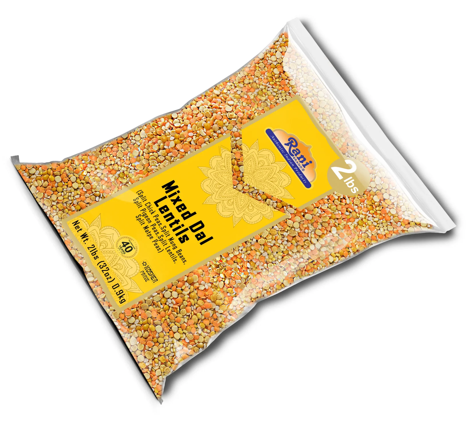 Rani Mixed Dal (Chana Dal, Moong Dal, Toor Dal, Masoor Dal, Urad Dal) 32oz (2lbs) 908g ~ All Natural | Gluten Friendly | NON-GMO | Kosher | Vegan | Indian Origin - Image 5