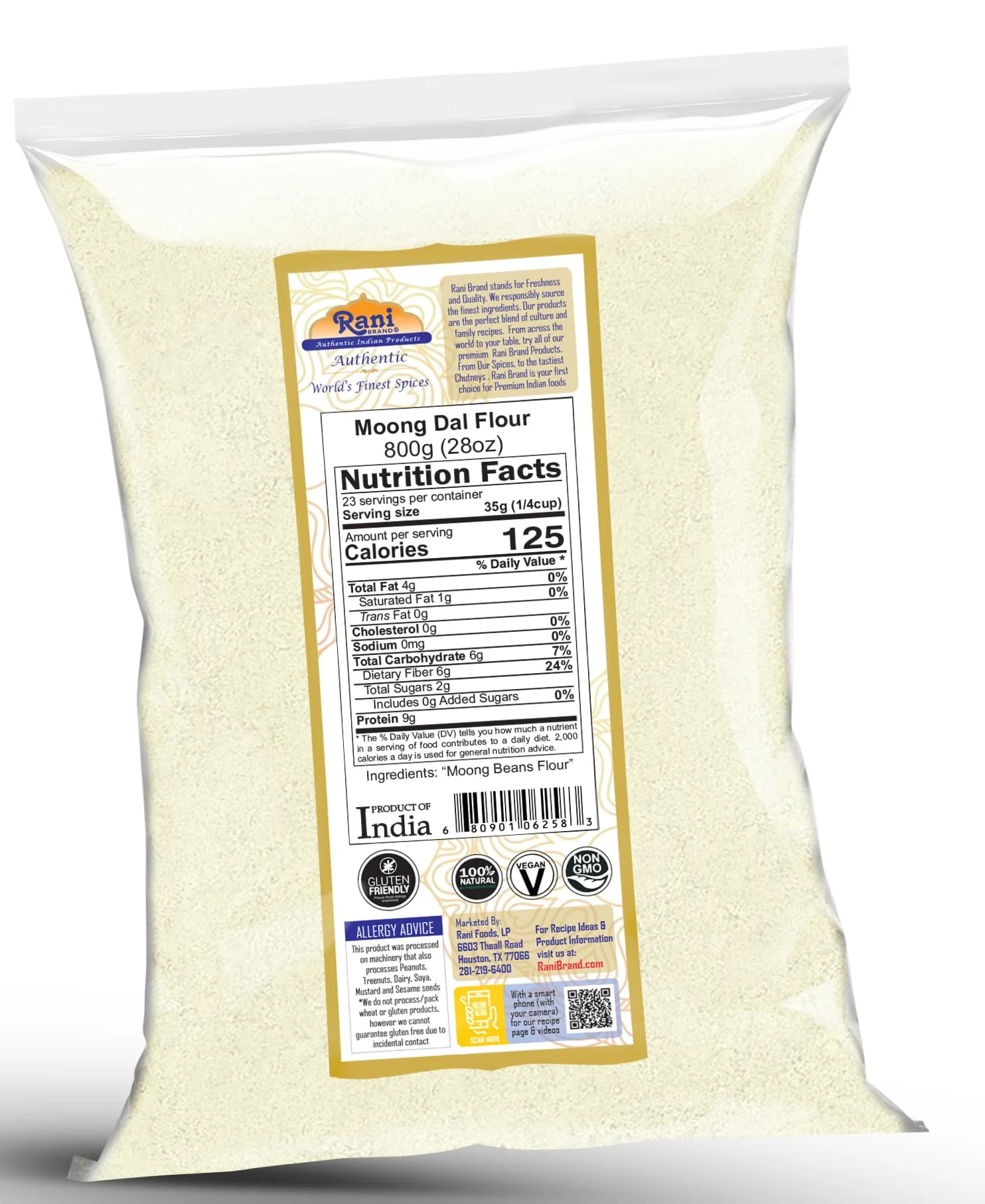 Rani Moong Flour (Mung Bean Flour, Green Gram Flour) 28oz (1.75lbs) 800g ~ All Natural | Vegan | Gluten Friendly | NON-GMO | Kosher | Indian Origin - Image 9