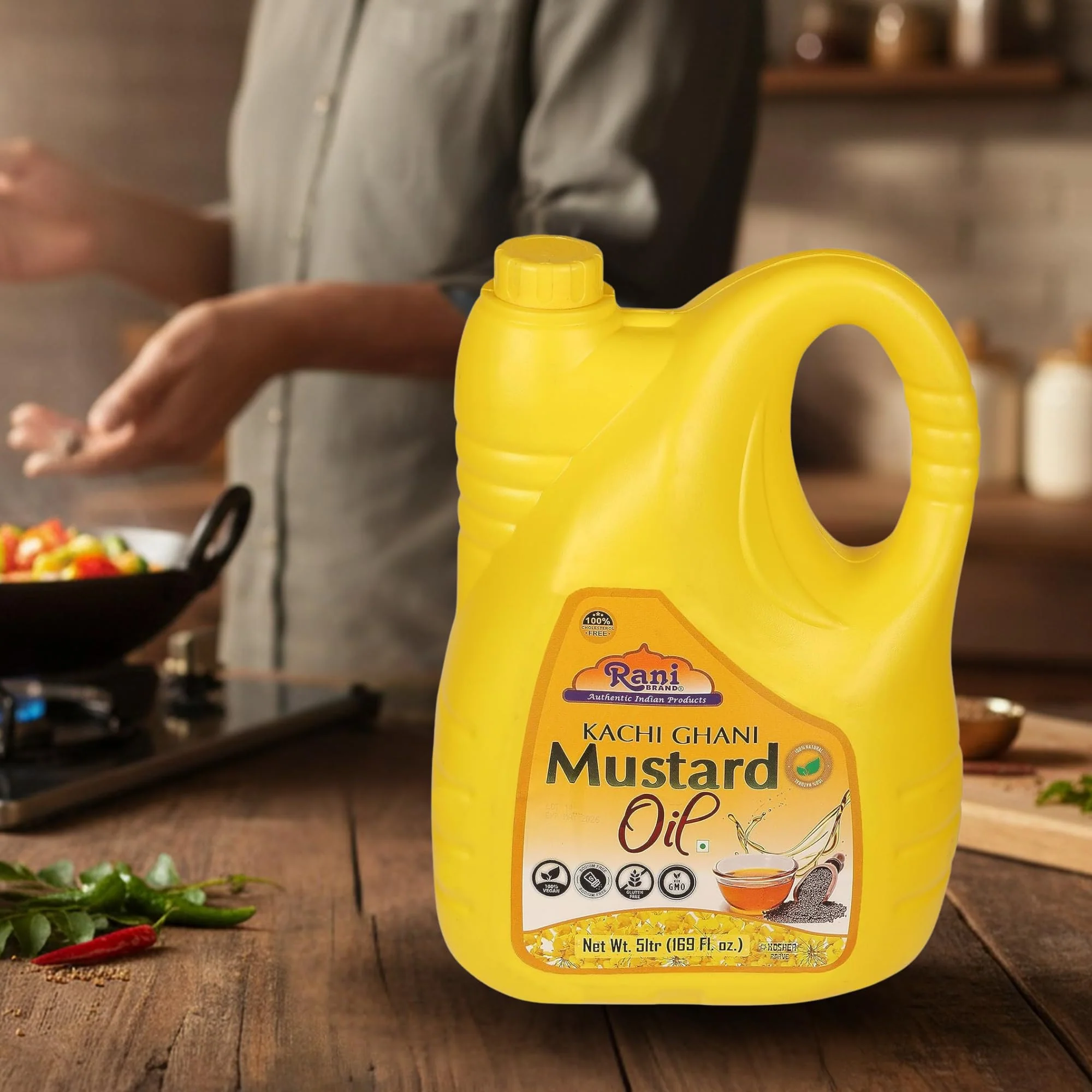Rani Mustard Oil (Kachi Ghani) 169 Ounce (5 Liter) NON-GMO | Gluten Free | Kosher | Vegan | 100% Natural - Image 3