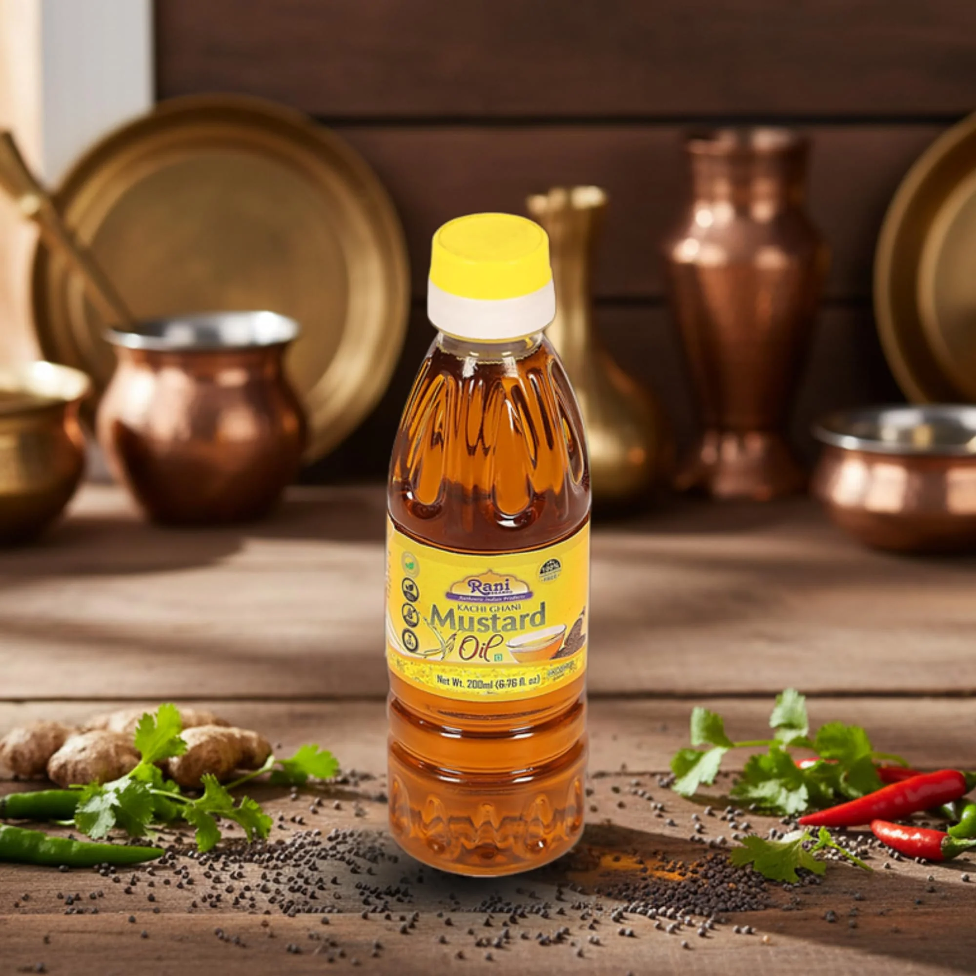 Rani Mustard Oil (Kachi Ghani) 6.76 Ounce (200ml) NON-GMO | Gluten Free | Kosher | Vegan | 100% Natural - Image 4